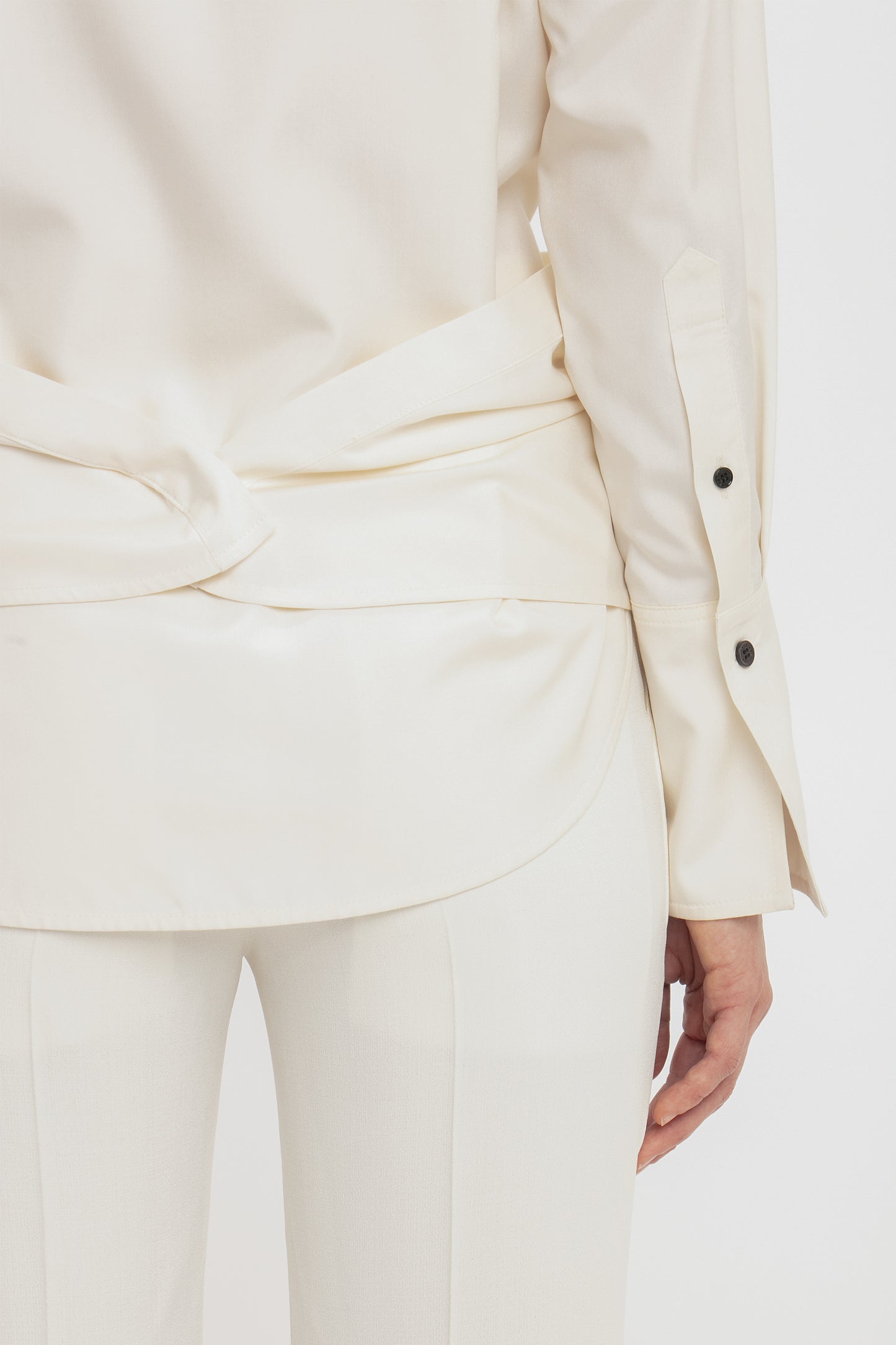 Wrap Front Blouse In Off White