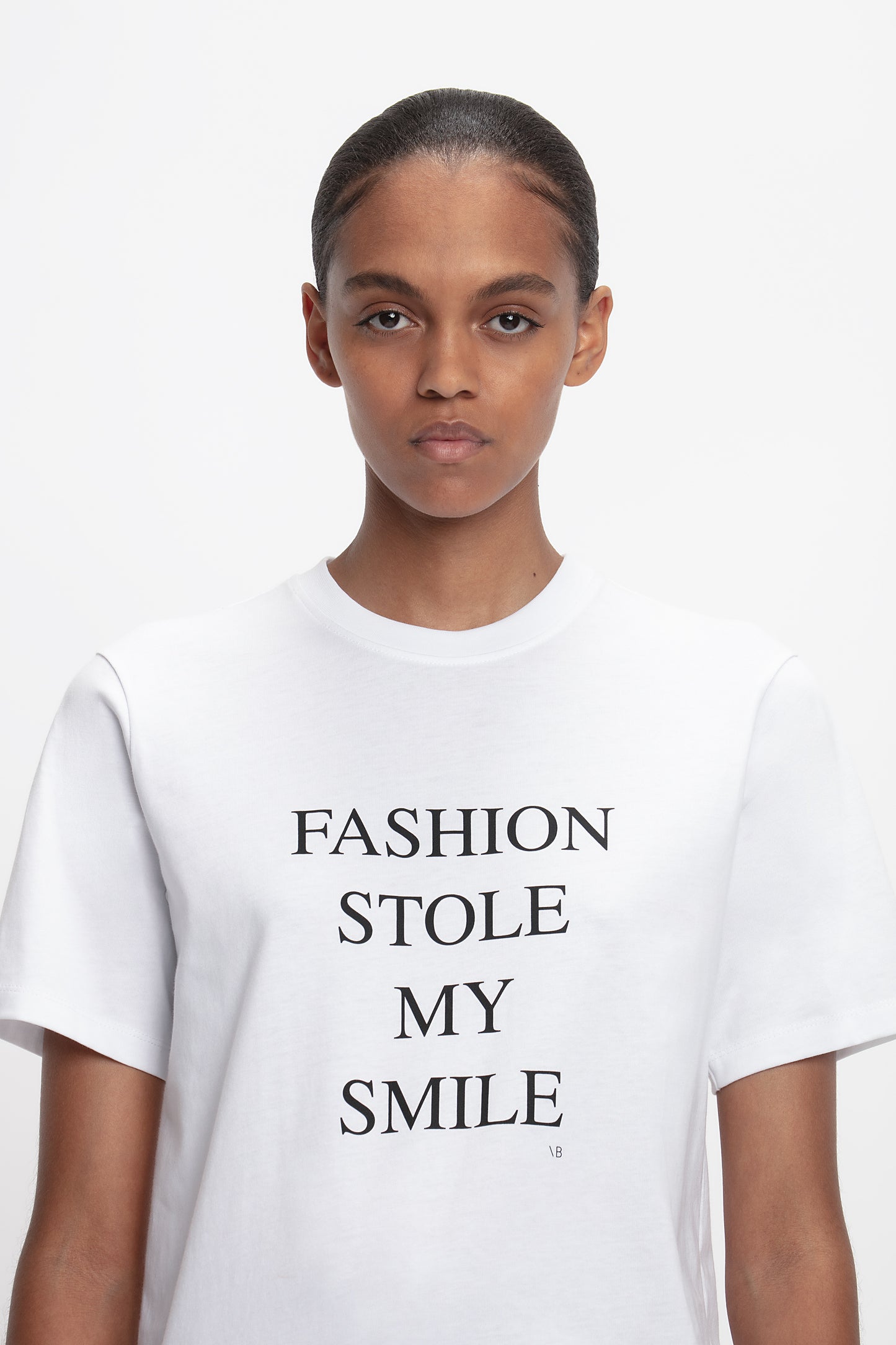 Slogan Tee In White Fashion Stole My Smile