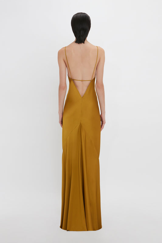 Low Back Cami Floor-Length Dress In Harvest Gold