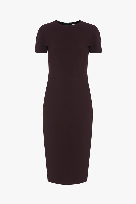 Fitted T-Shirt Dress In Deep Mahogany