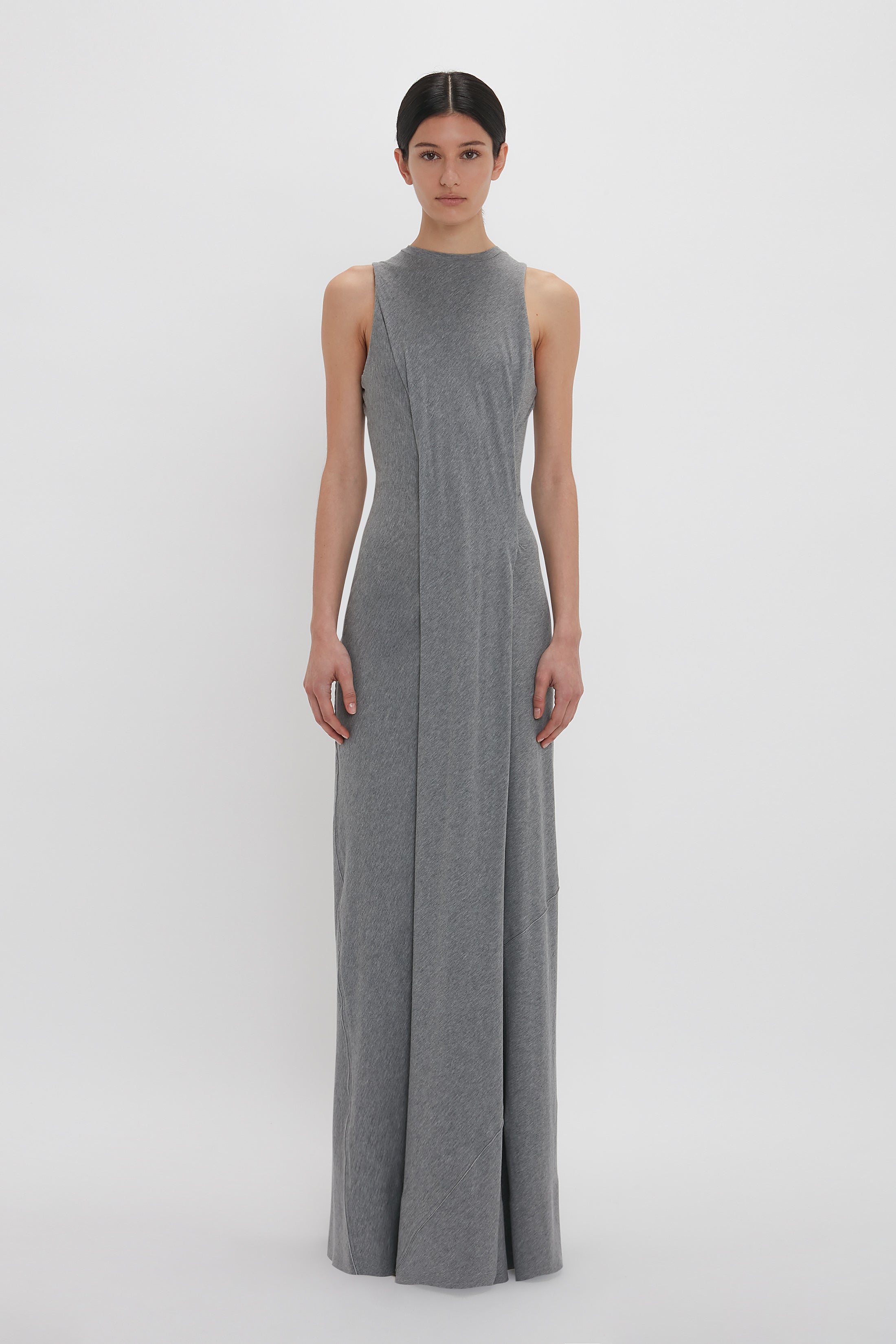 Frame Detailed Maxi Dress In Titanium