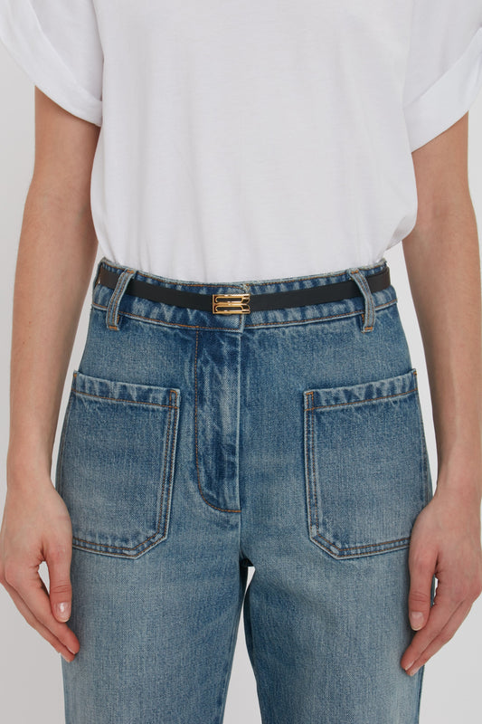 Micro Dorian Belt In Black Leather