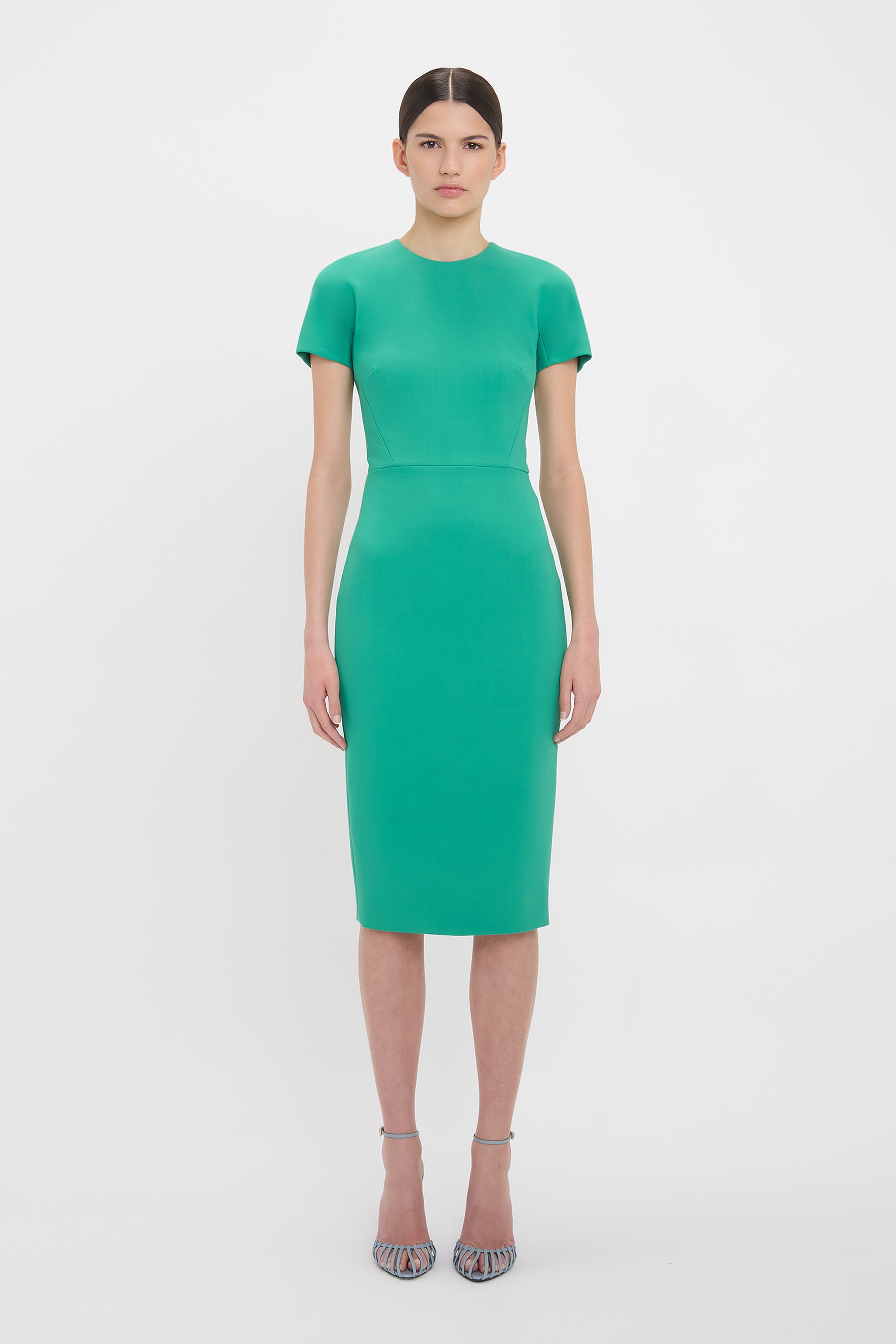 ワンピースその他 Victoria Beckham Peacock colour midi dress with hooded sleev Victoria Beckham Peacock colour midi dress with hooded