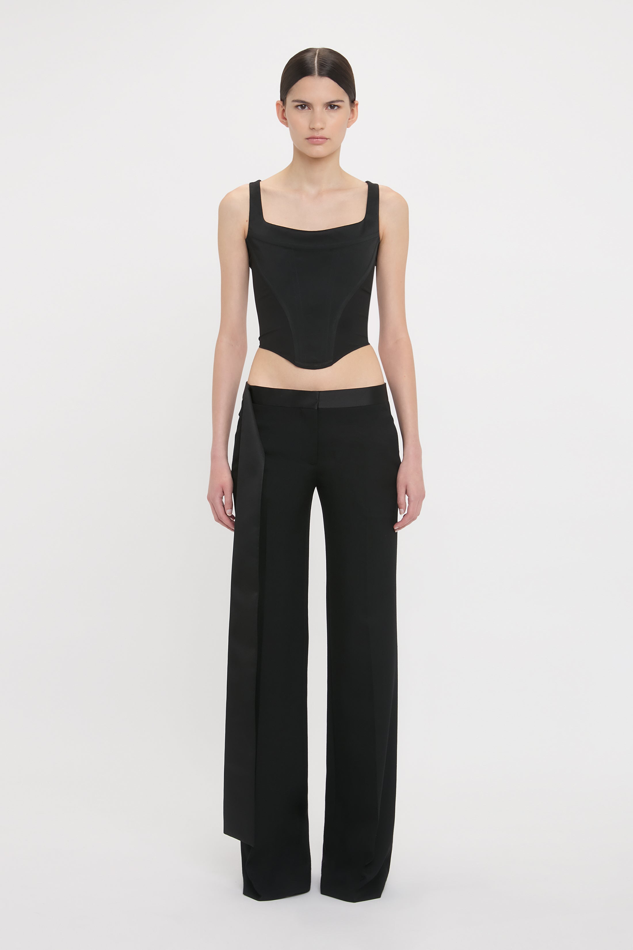 Side Panel Corset Top In Black – Victoria Beckham Inc