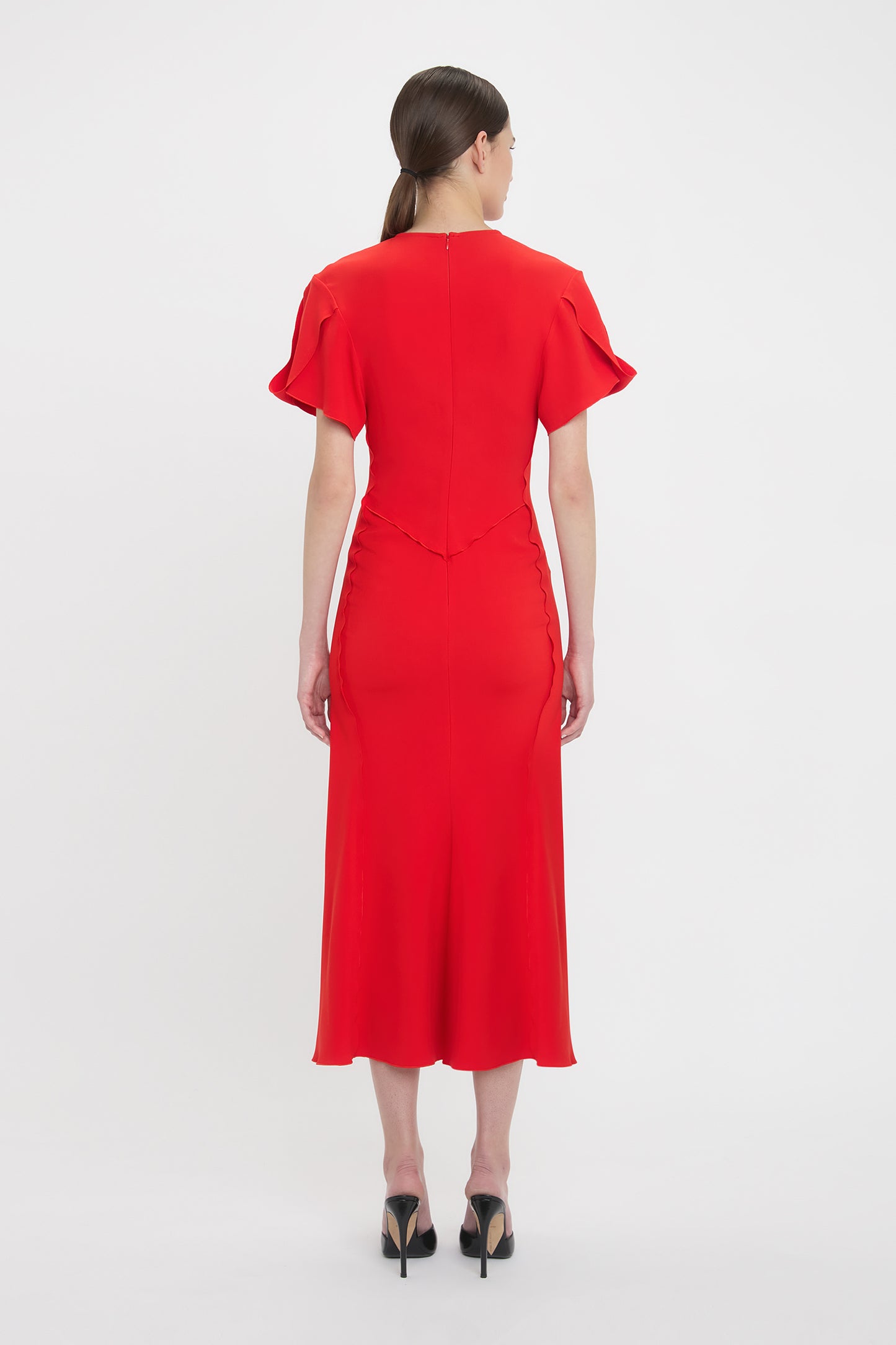 Eve Midi Dress In Tomato