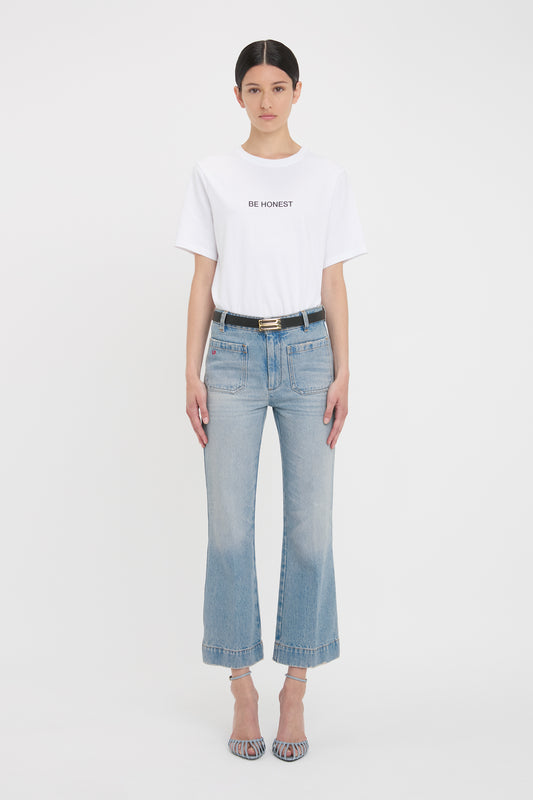 Slogan Tee In White Be Honest
