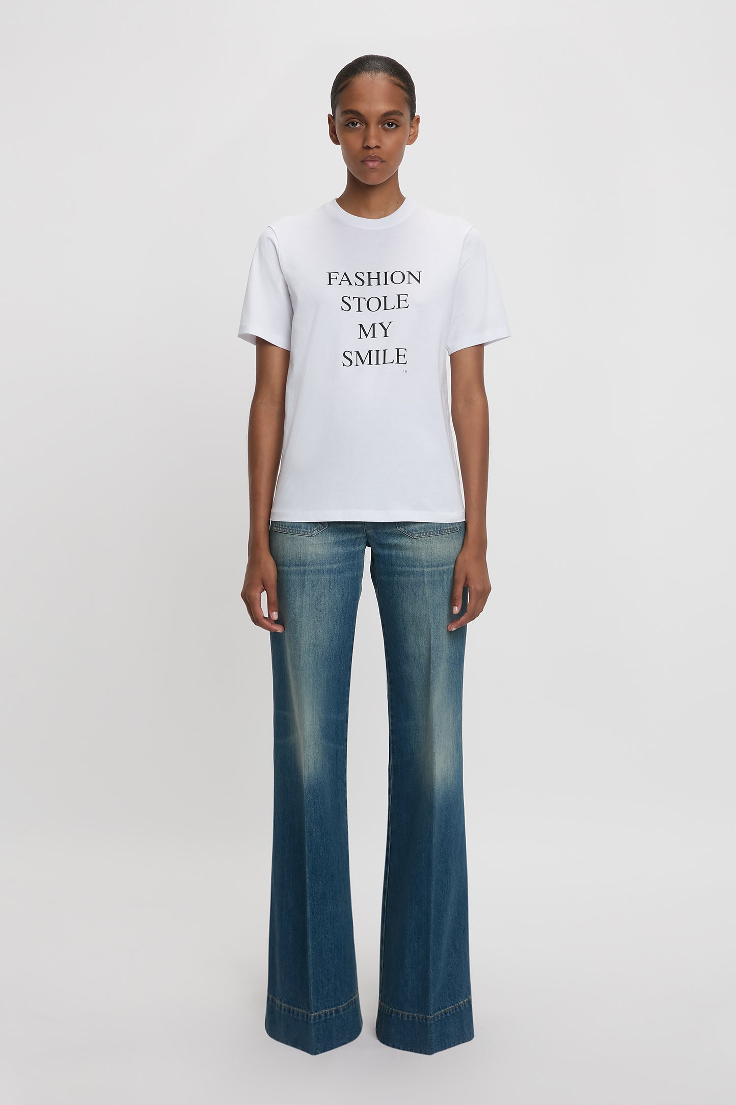 Slogan Tee In White Fashion Stole My Smile