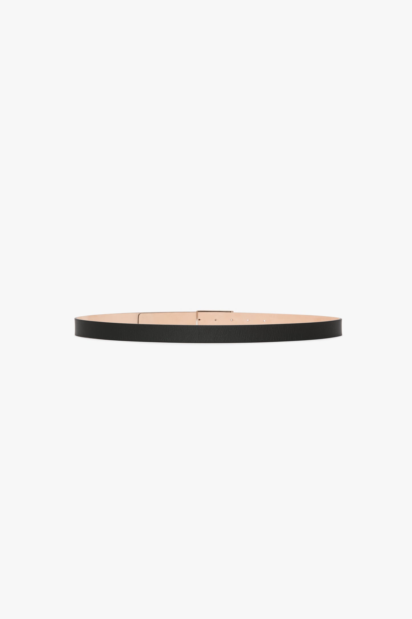 Silver Buckle Dorian Belt In Black Grained Leather
