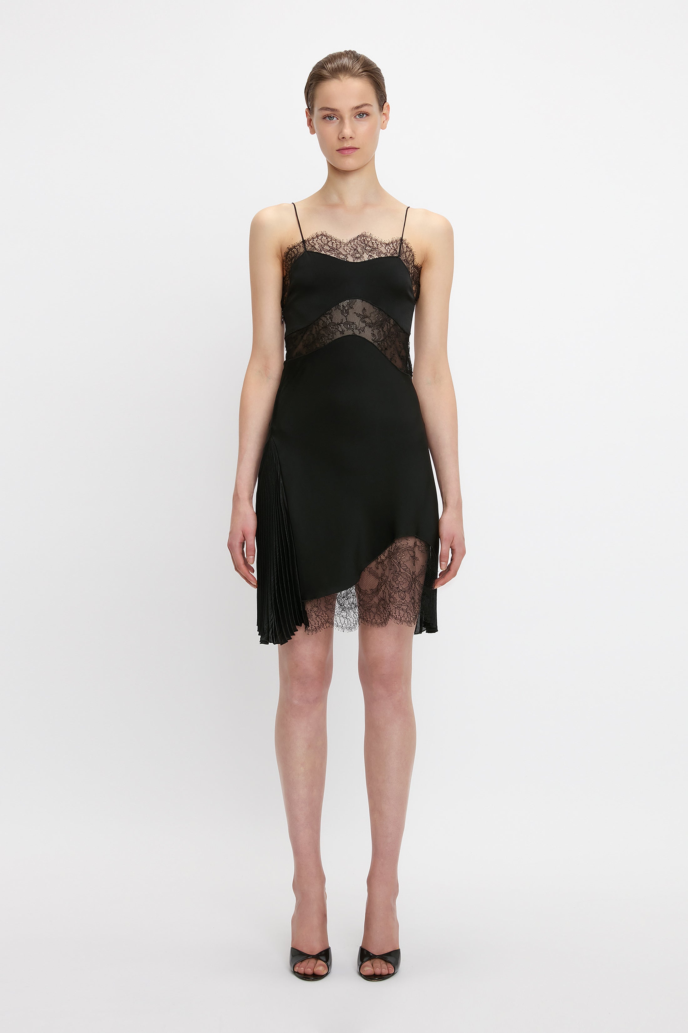 Mini Lace Cami Dress In Black – Victoria Beckham Inc