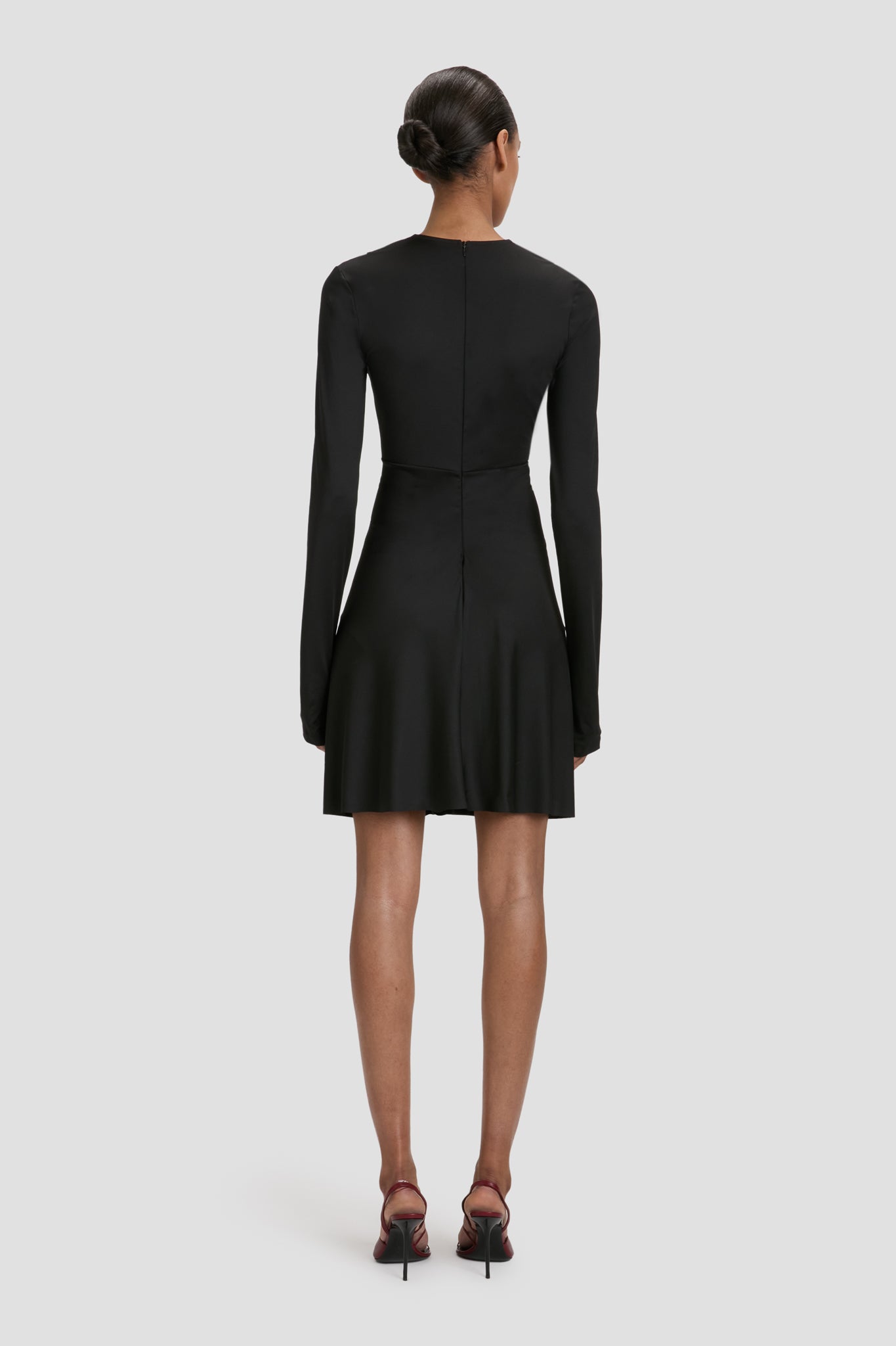 V-Neck Mini Dress In Black