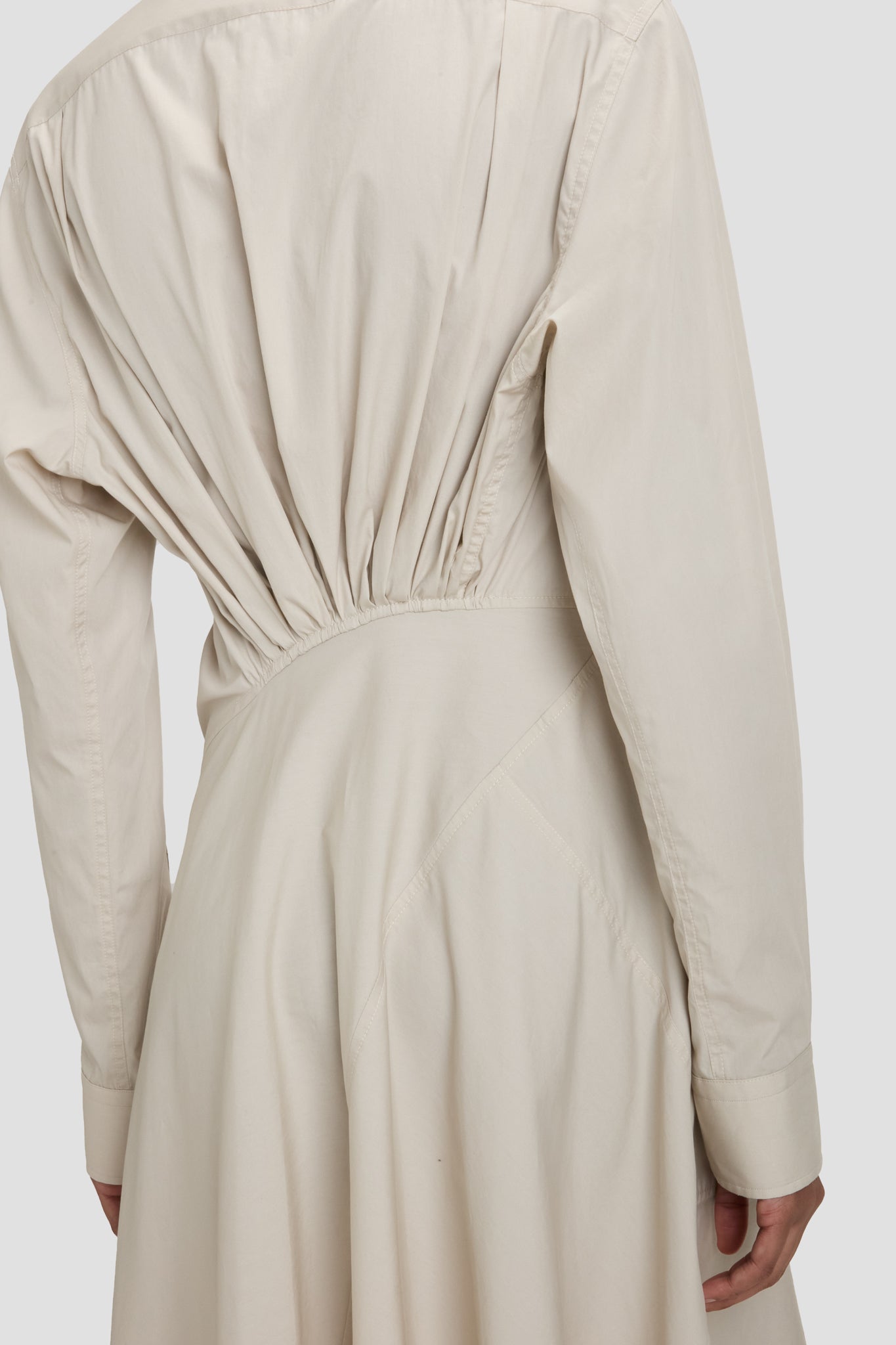 Panelled Shirt Dress In Pumice