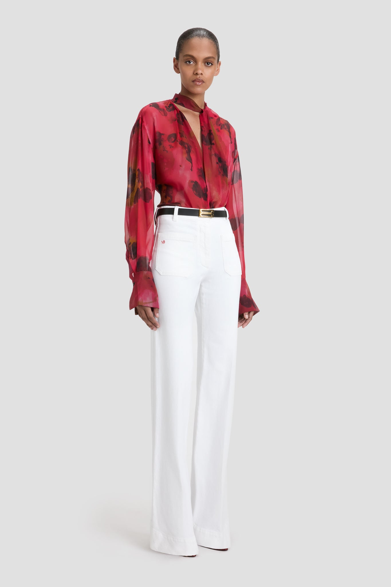 Alina High Waisted Short Jean In Washed White