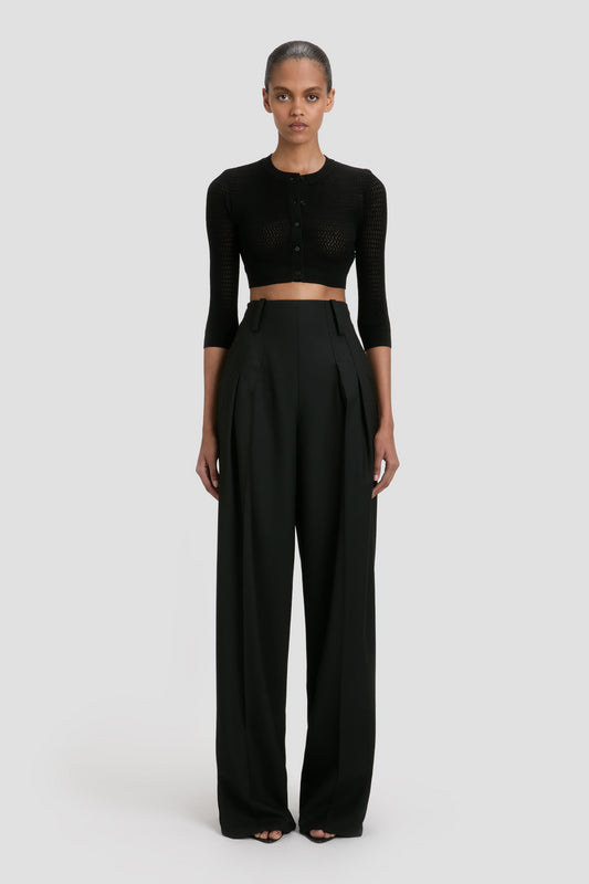 Cropped Cardigan In Black