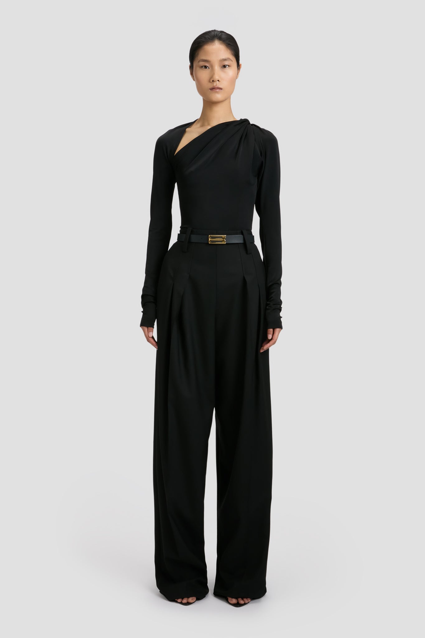 Slash Neck Jersey Top In Black – Victoria Beckham Inc