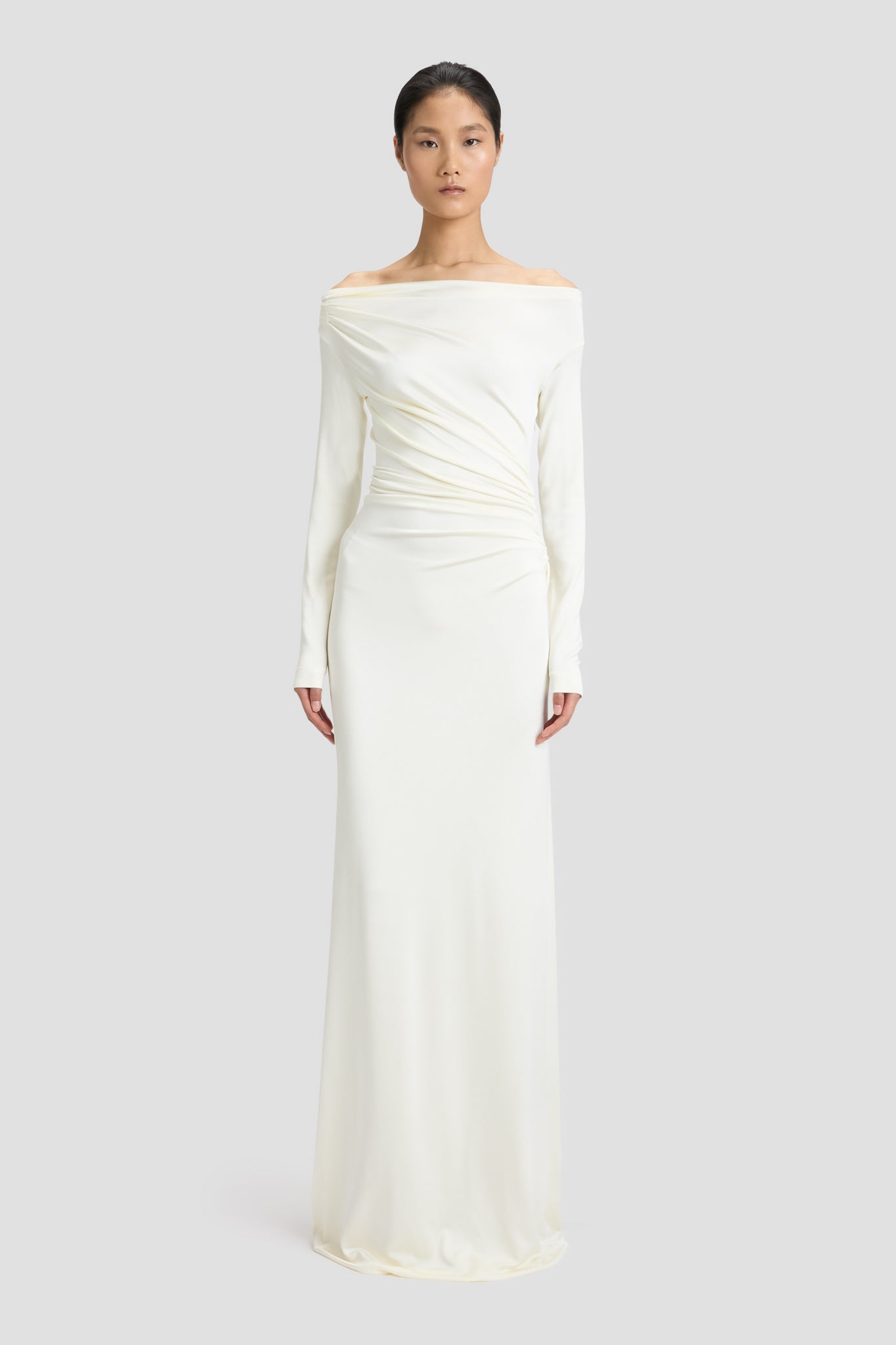Off-Shoulder Gown In Ivory