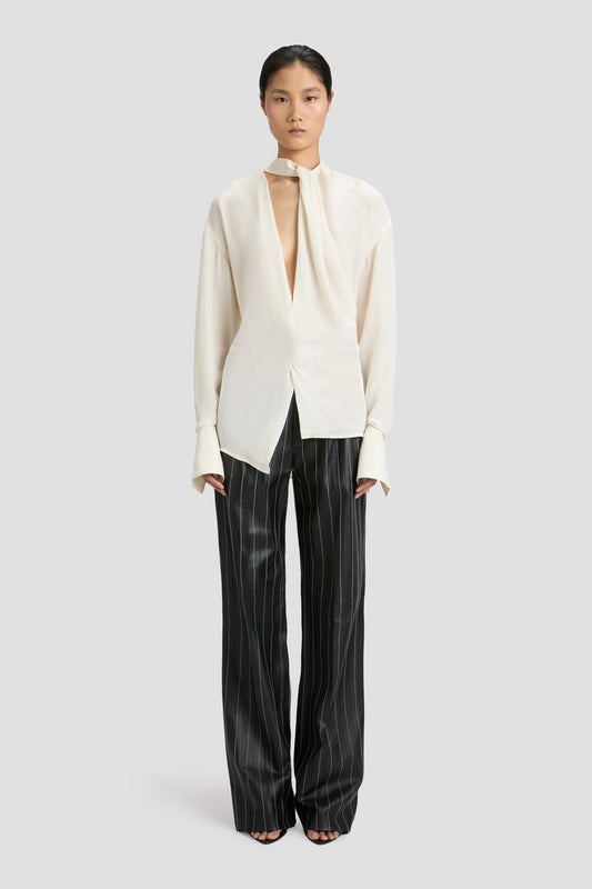 Draped Blouse In Ivory