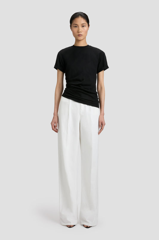 Gathered T-Shirt In Black