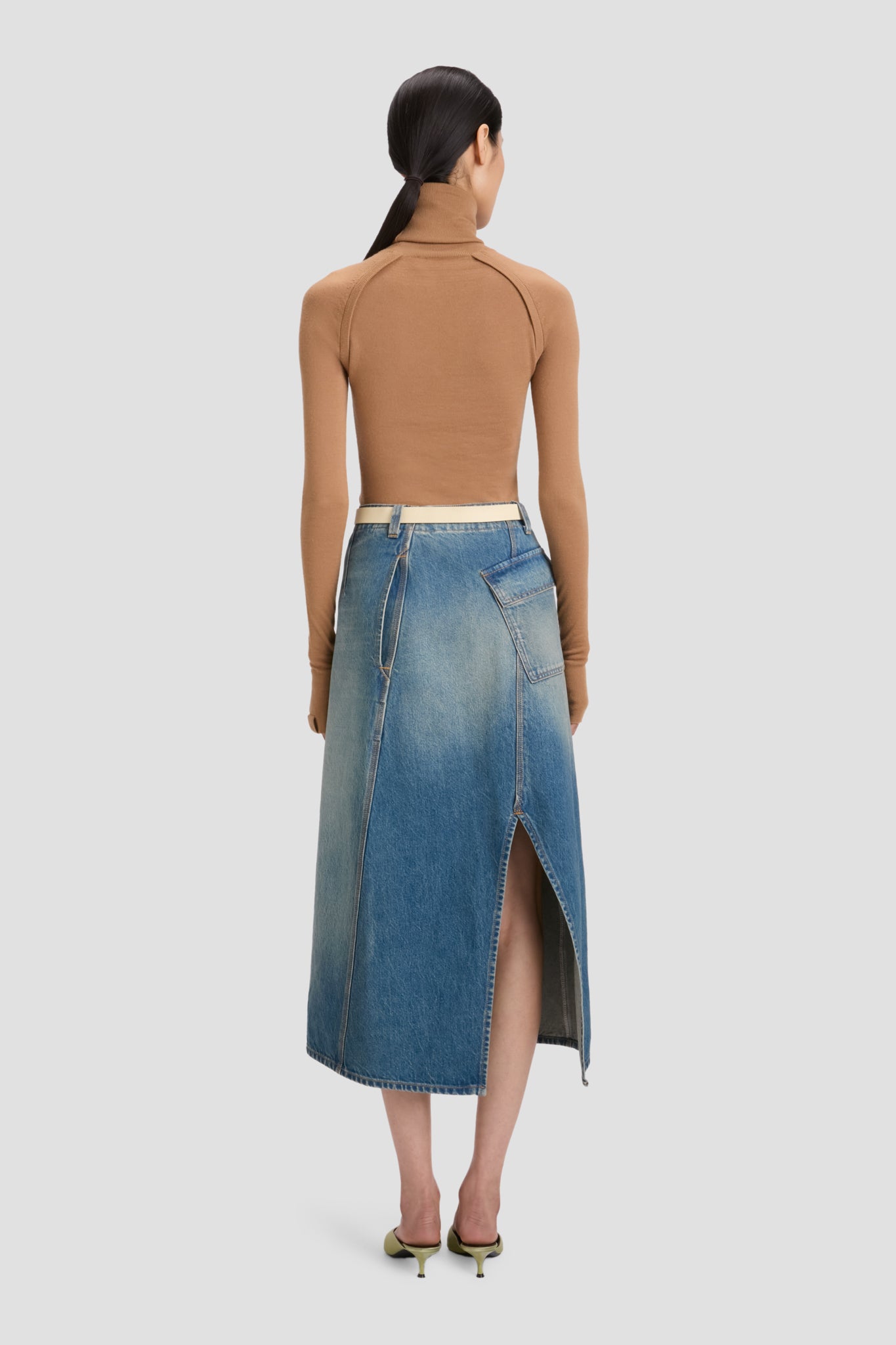 Utility Skirt In Washed Blue