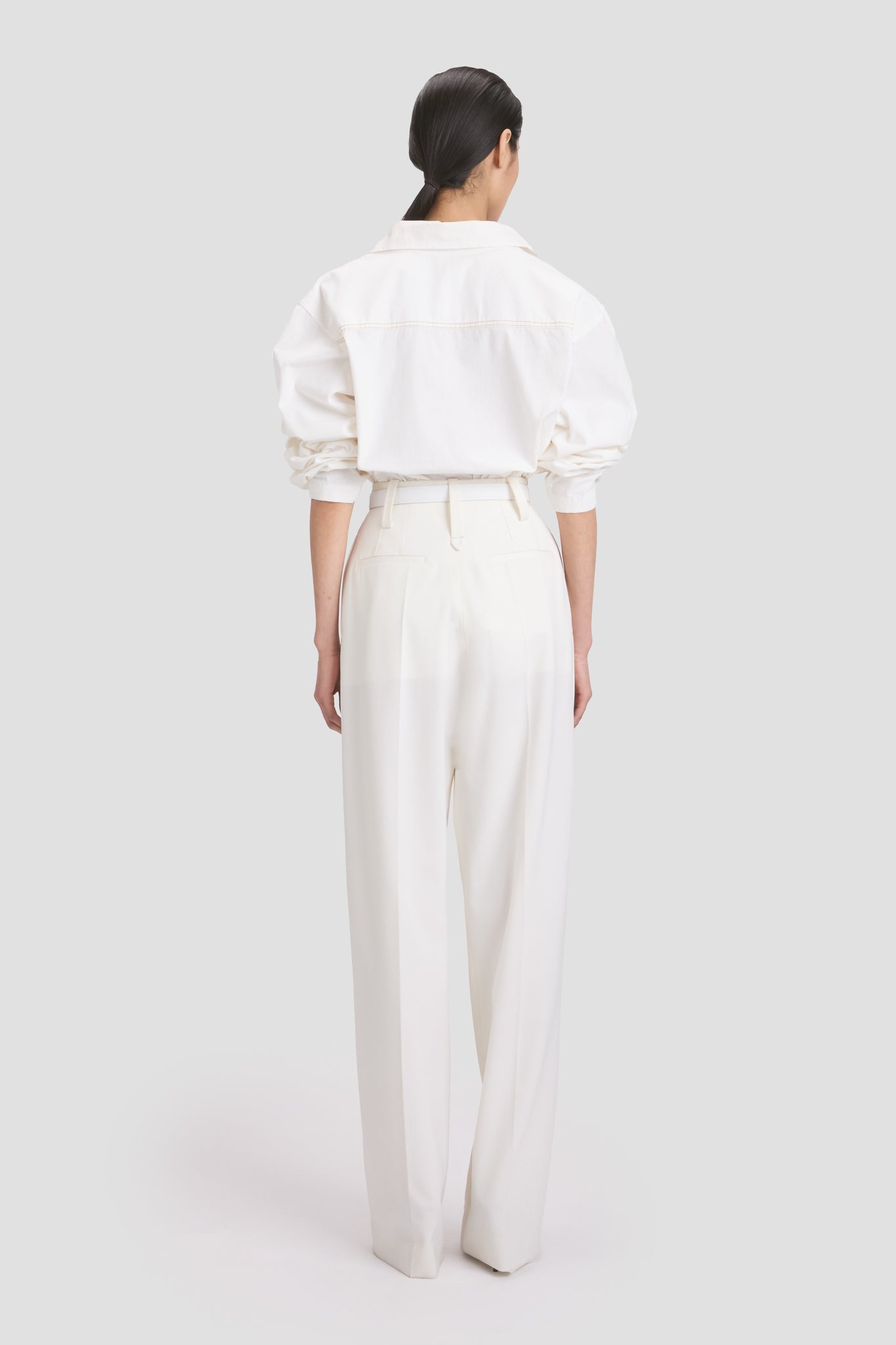 Denim Top In Washed White