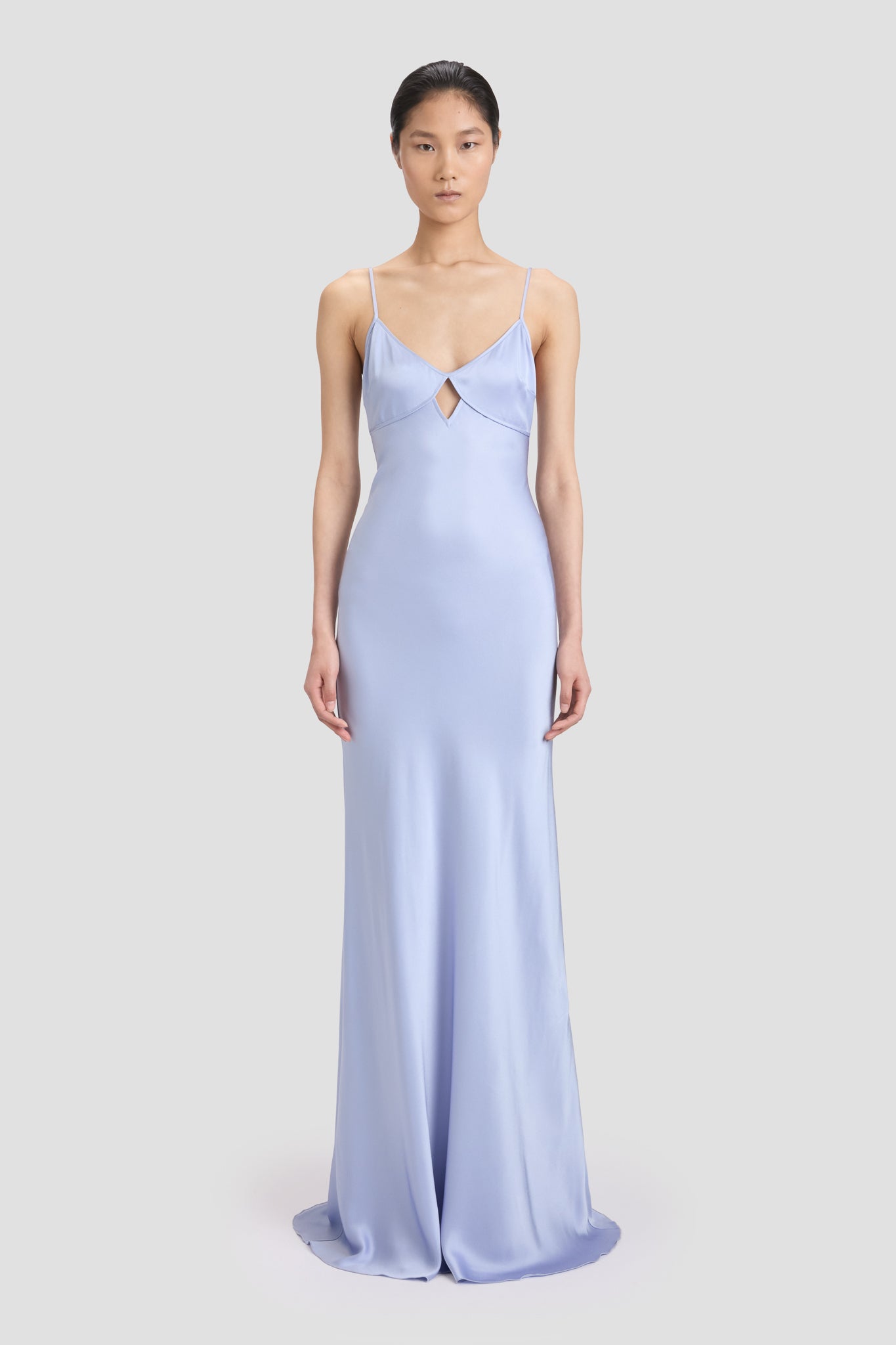 Cut-Out Cami Floor-Length Dress In Delphinium Blue