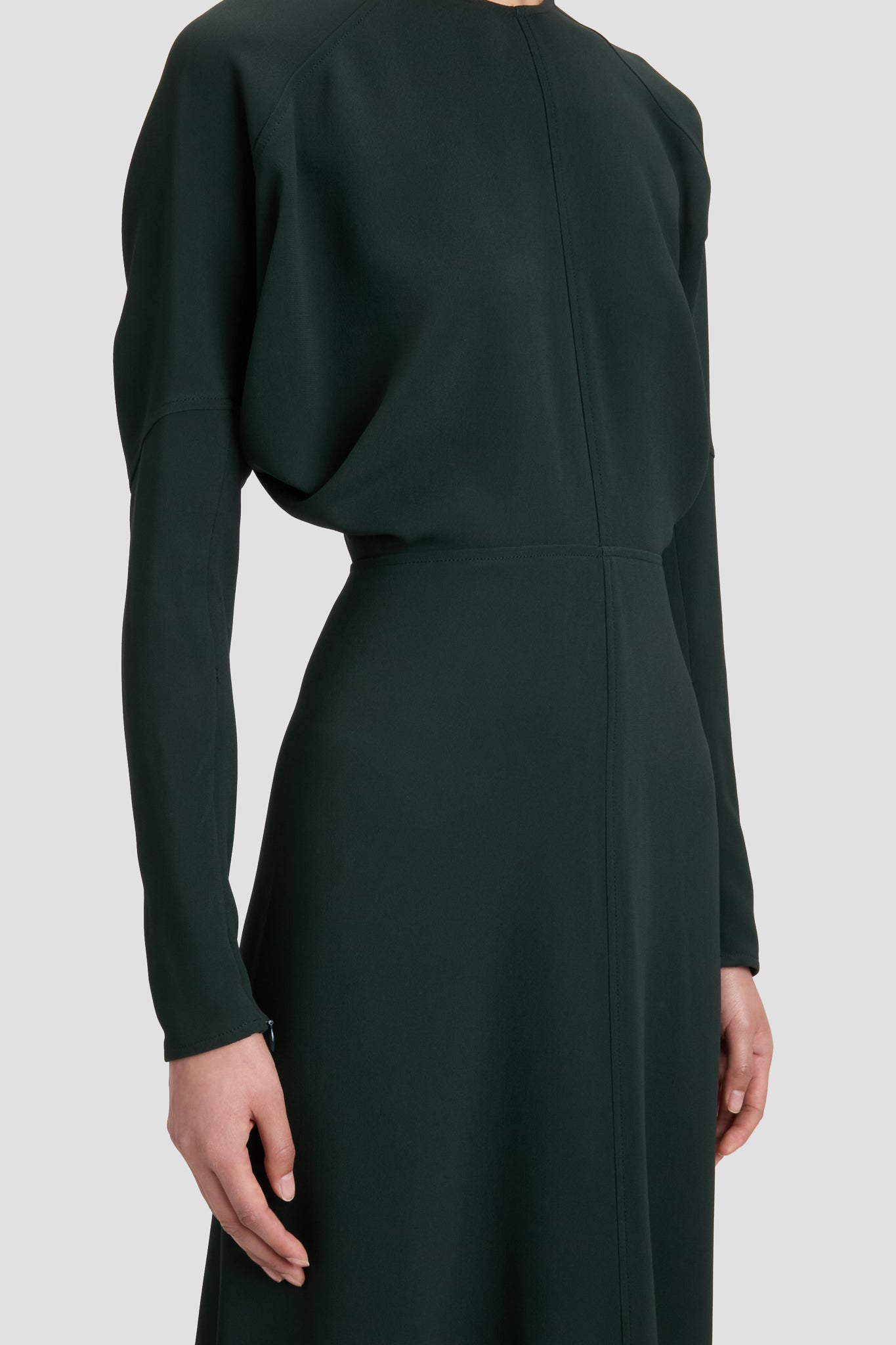 Dolman Midi Dress In Dark Pine