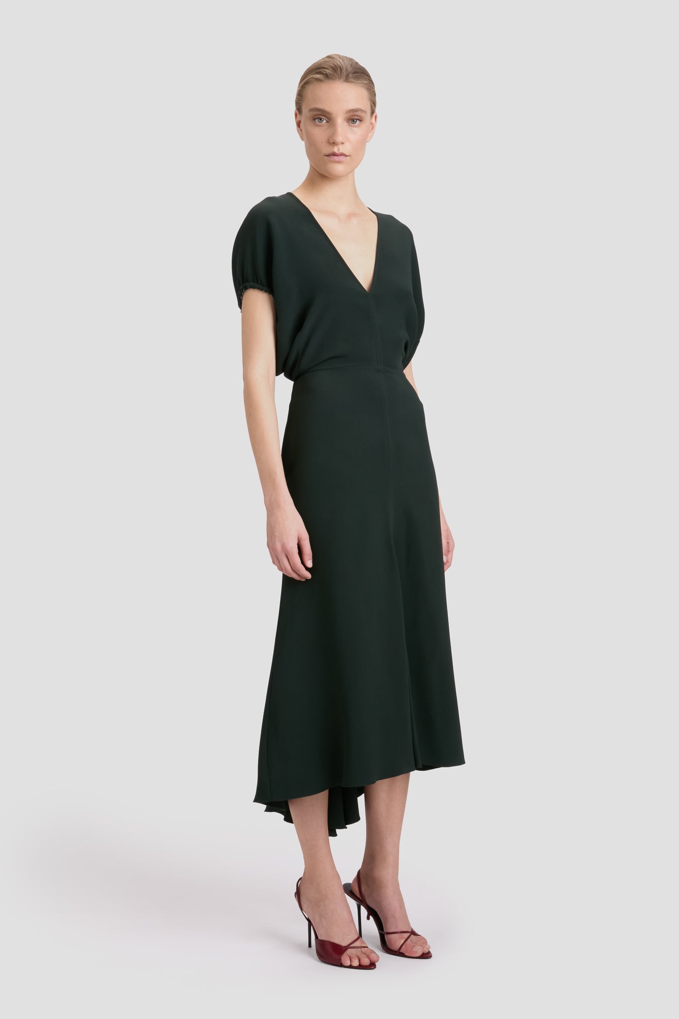 Edith Midi Dress In Dark Pine