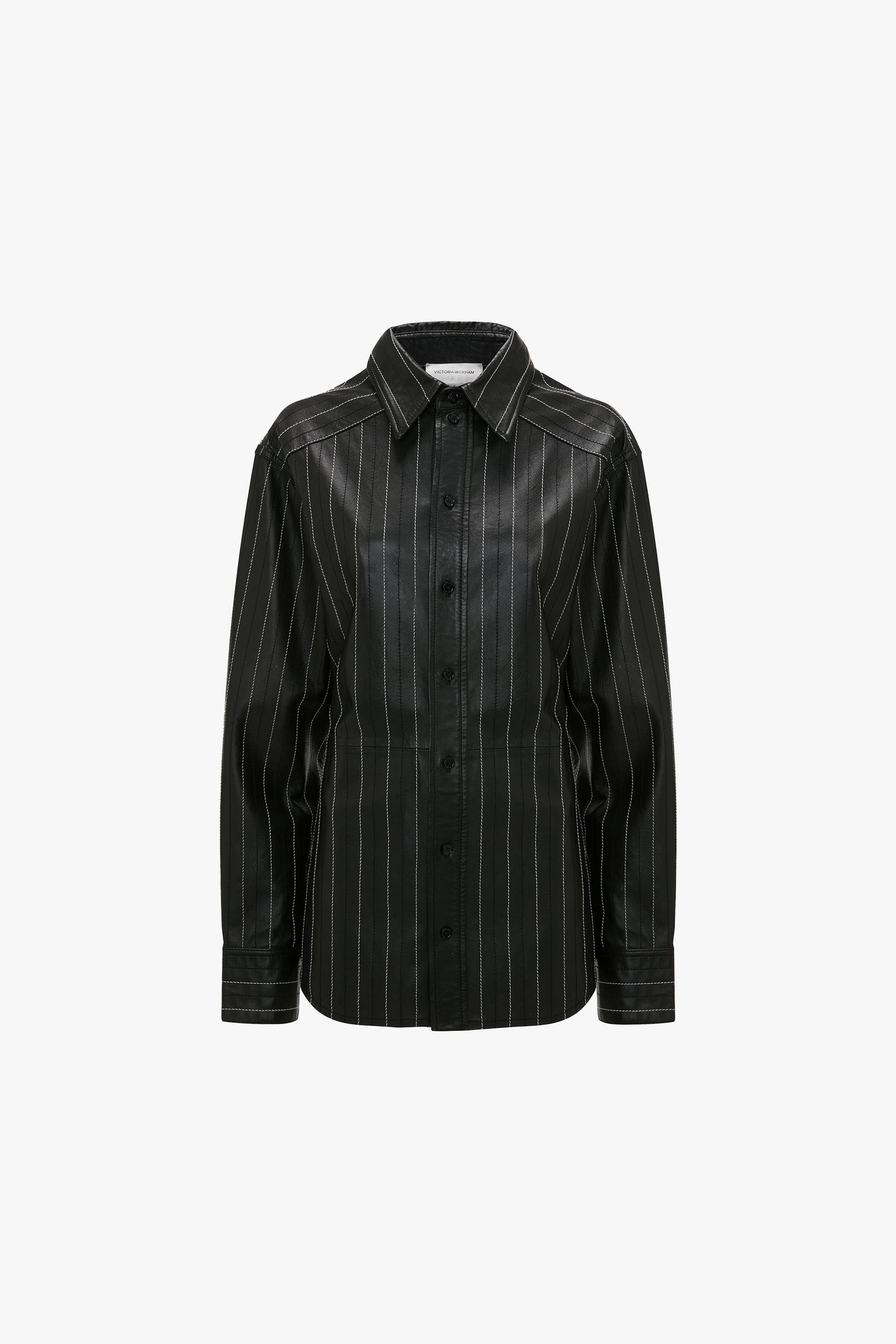 Leather Shirt In Black-Ivory