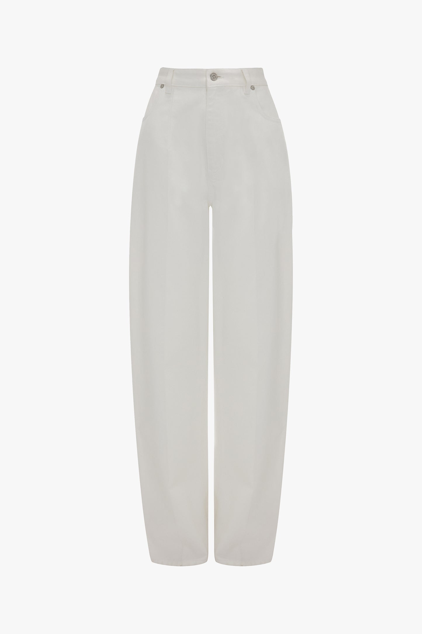 High Waisted Cinched Jean In Washed White