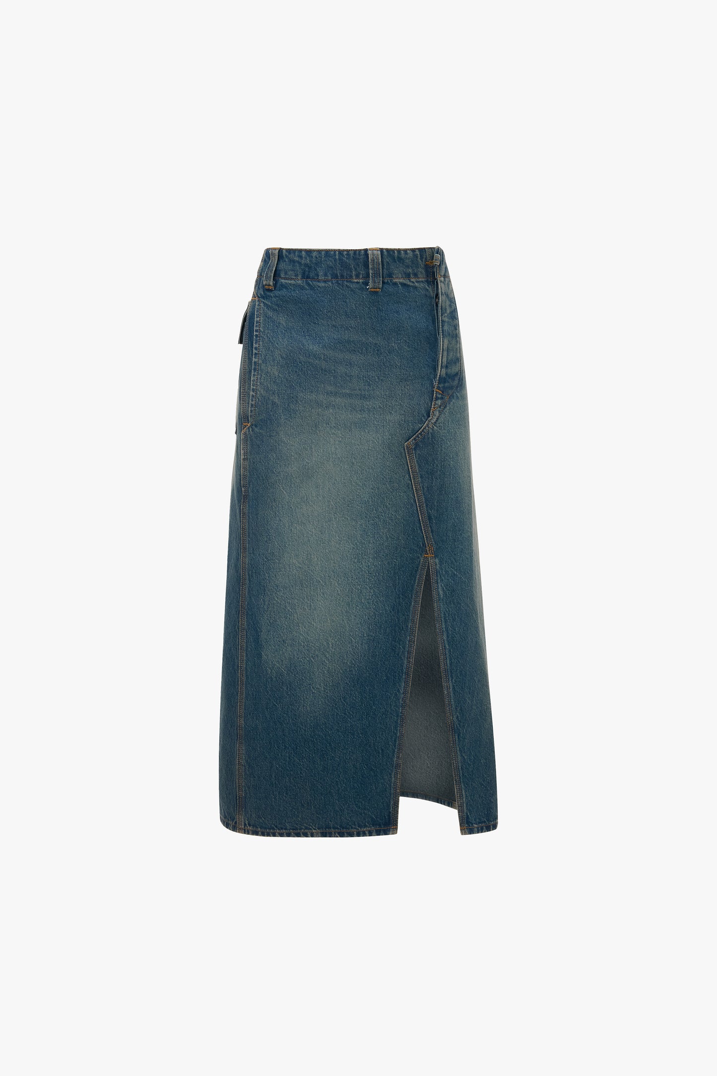 Utility Skirt In Washed Blue