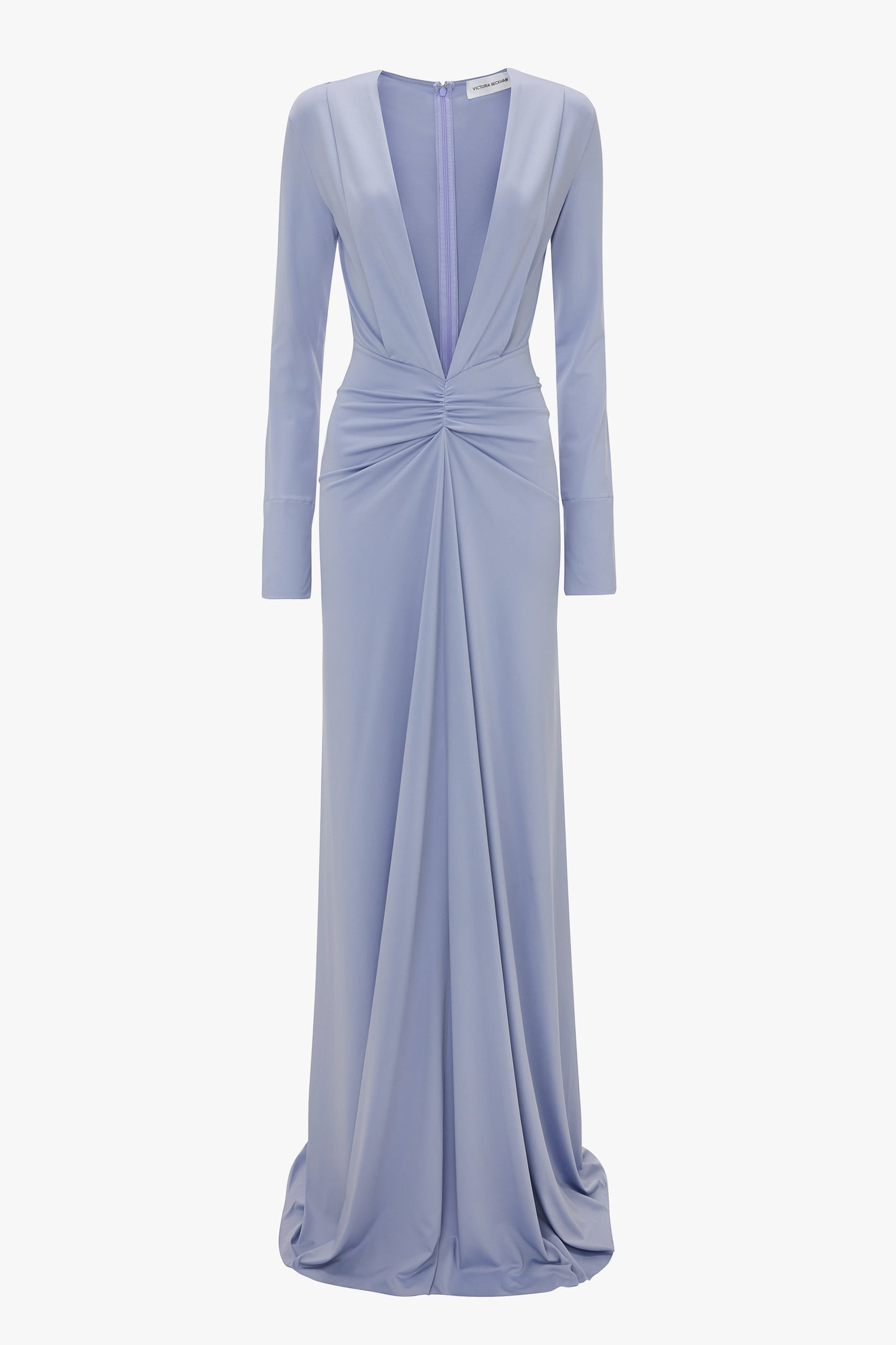 Deep V-Neck Gown In Delphinium