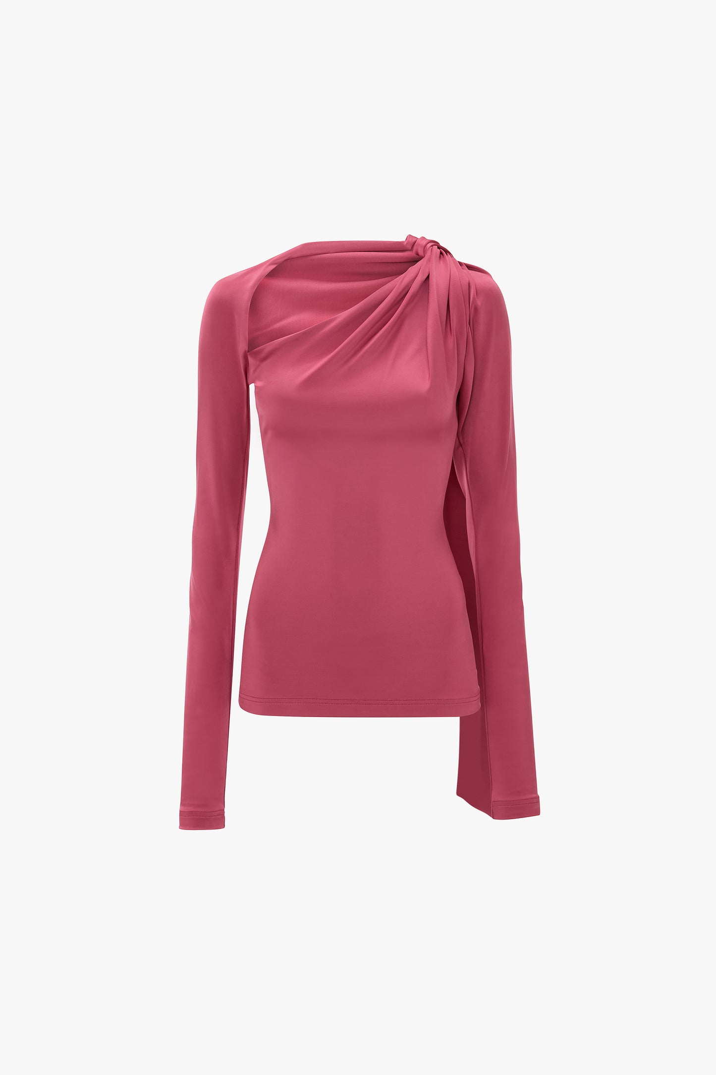 Slash Neck Jersey Top In Cerise