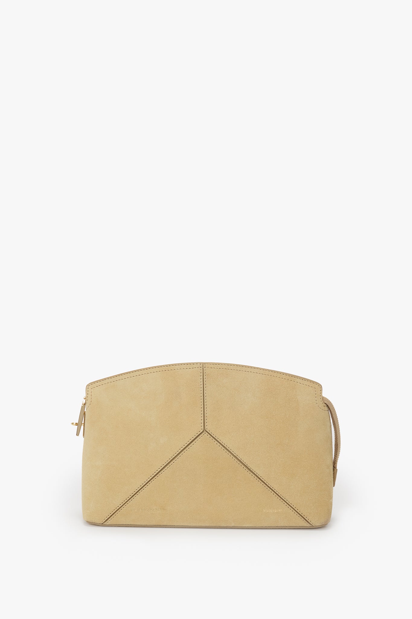 Victoria Clutch Bag In Sand Suede