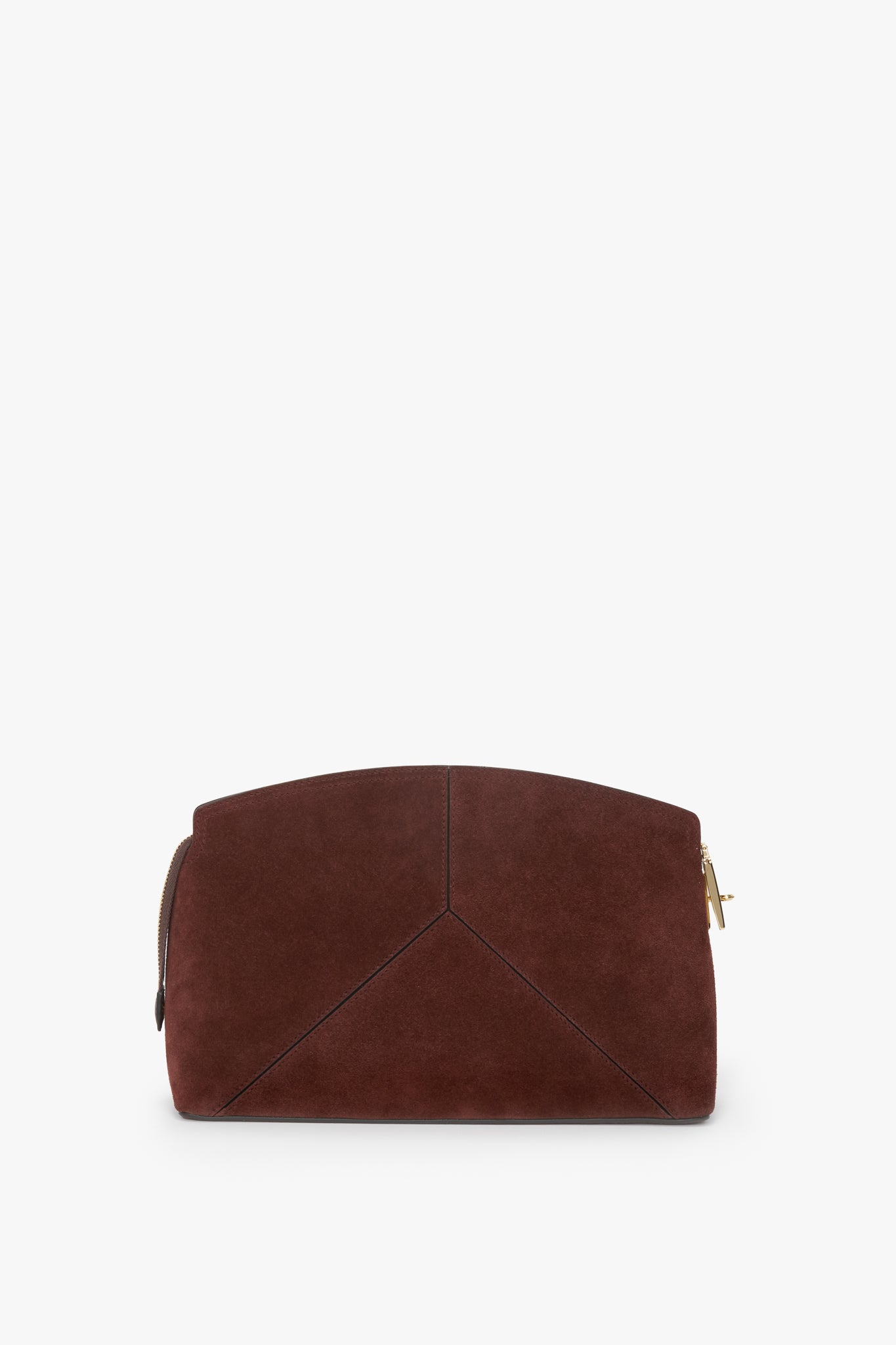 Victoria Clutch Bag In Dark Brown Suede