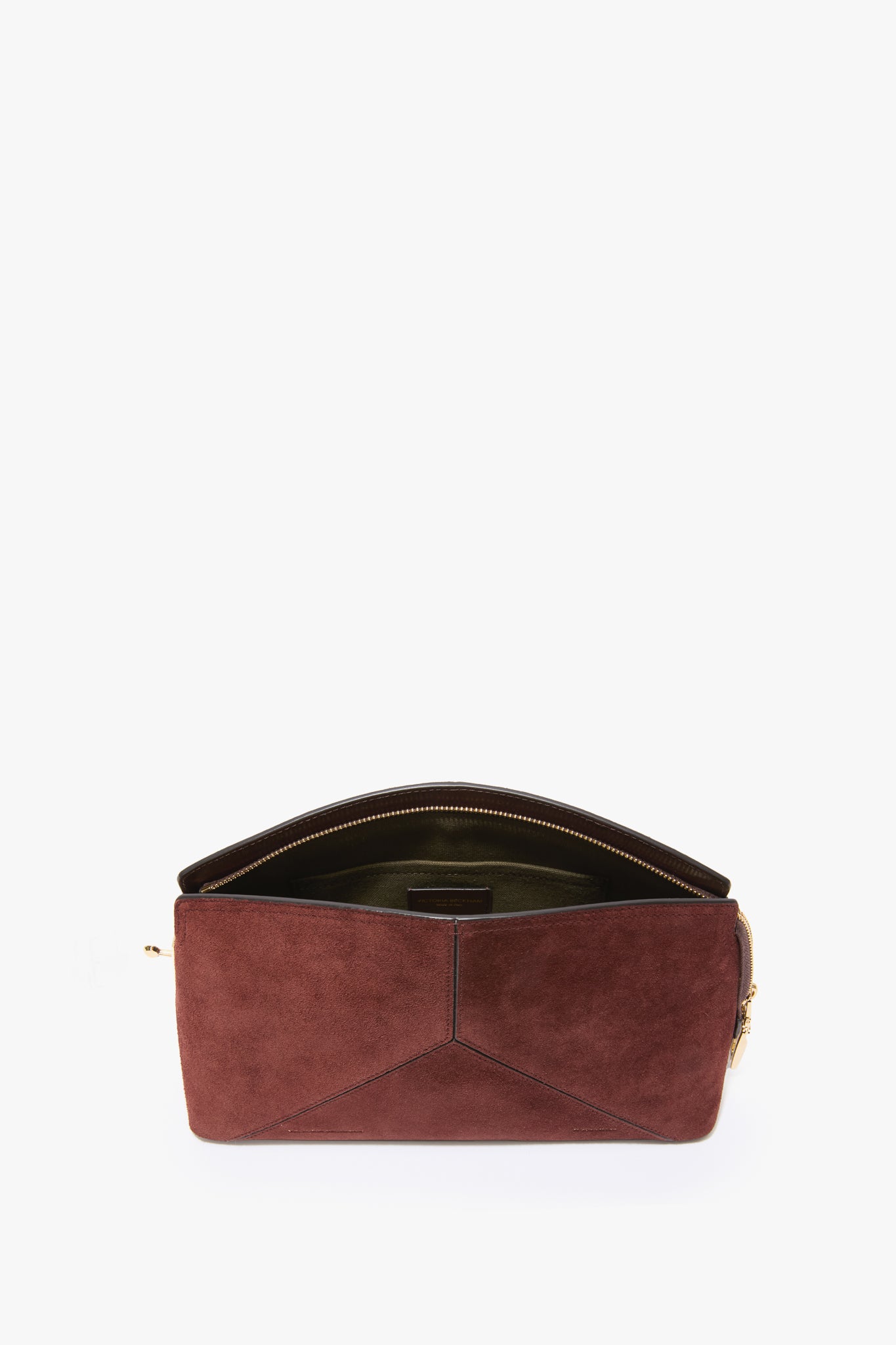 Victoria Clutch Bag In Dark Brown Suede