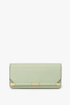 202 Clutch Bag In Pale Green Leather