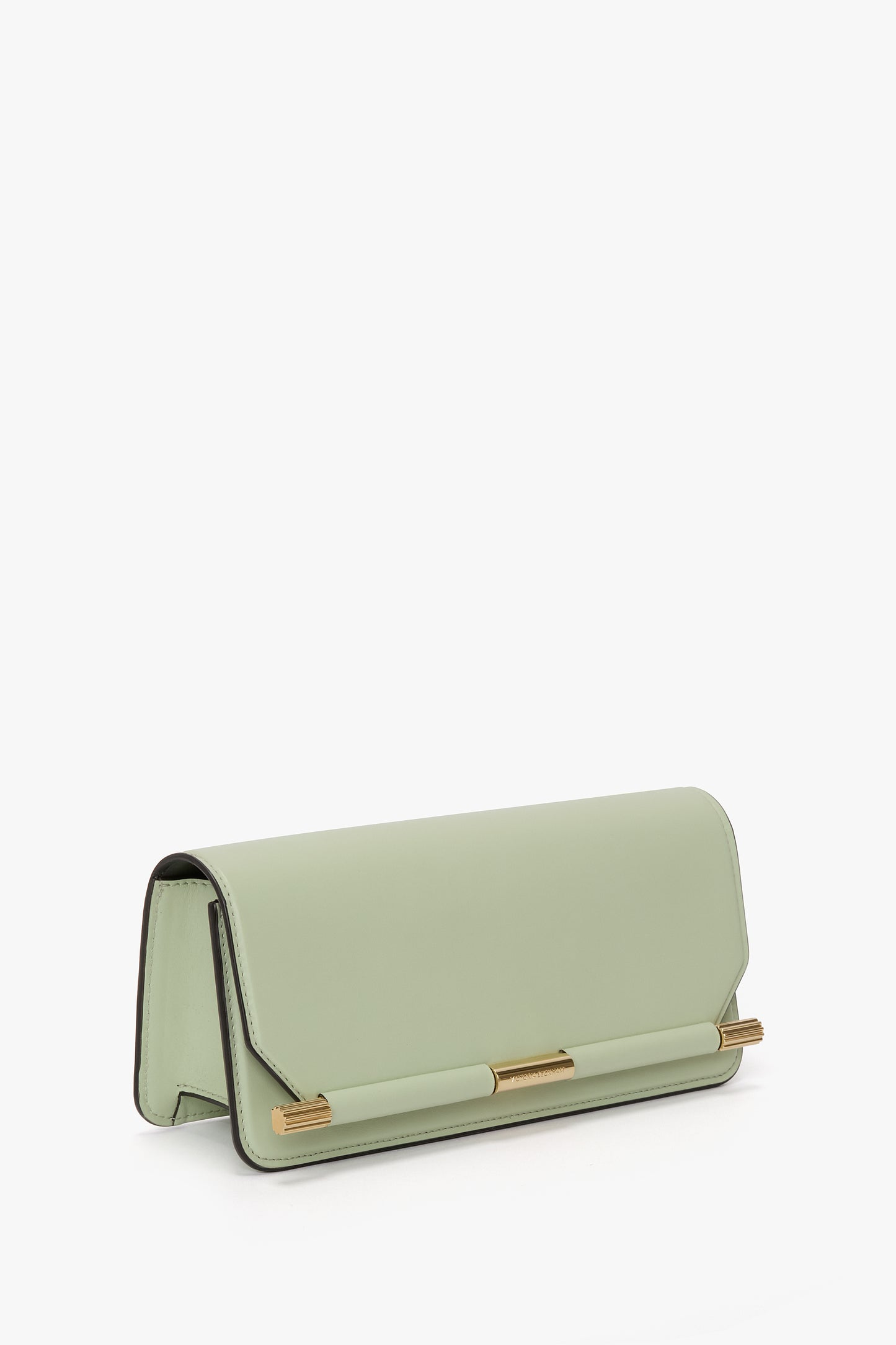202 Clutch Bag In Pale Green Leather