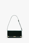 202 Clutch Bag In Dark Green Velvet