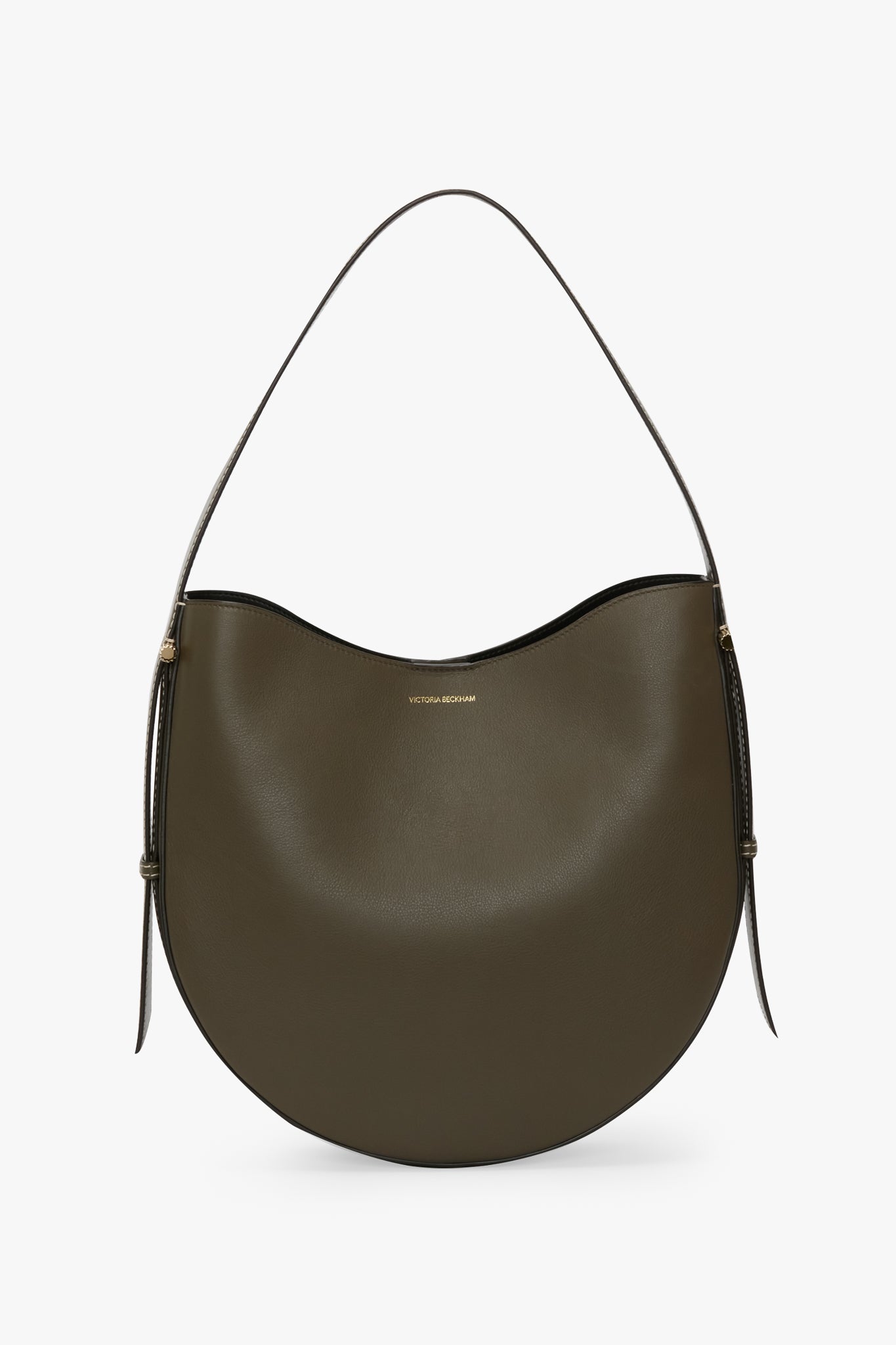 Dia Hobo Bag In Dark Khaki Smooth Leather
