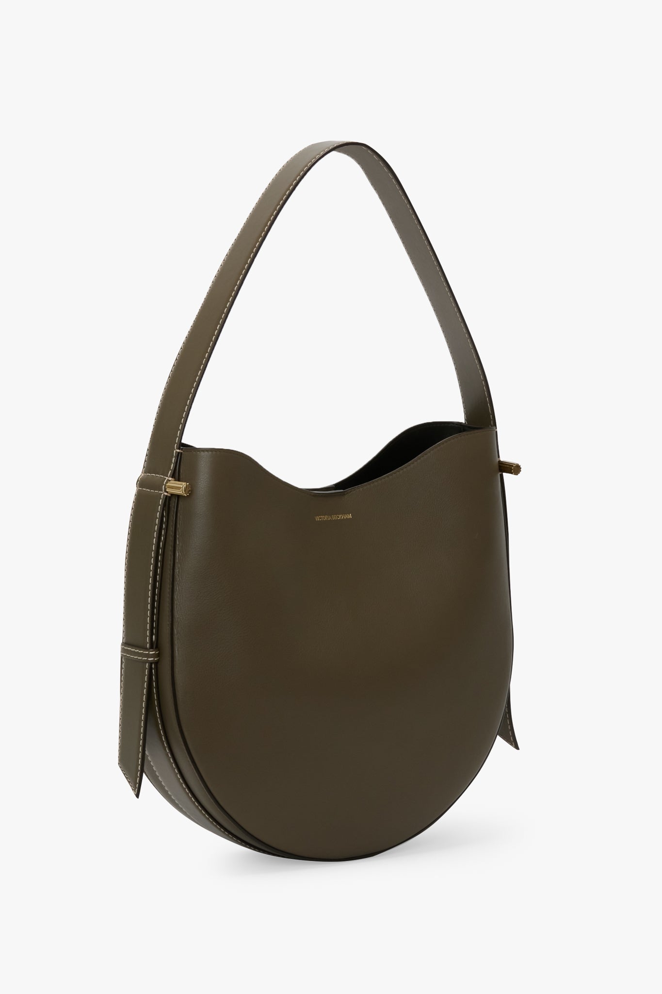 Dia Hobo Bag In Dark Khaki Smooth Leather