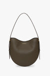 Medium Dia Hobo Bag In Dark Khaki Leather