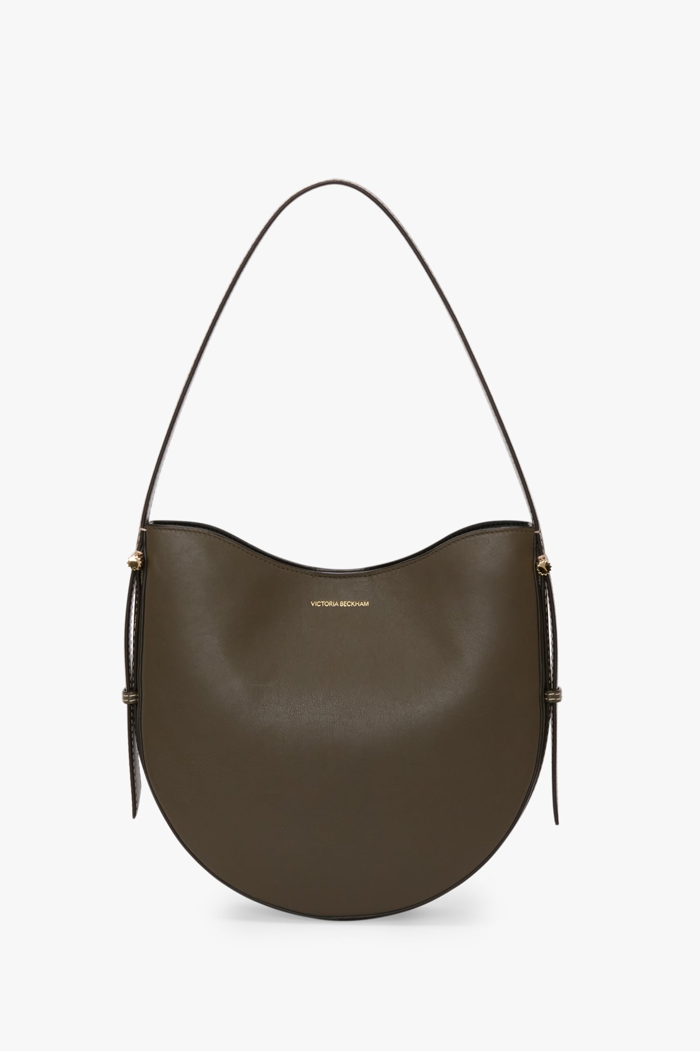 Medium Dia Hobo Bag In Dark Khaki Leather