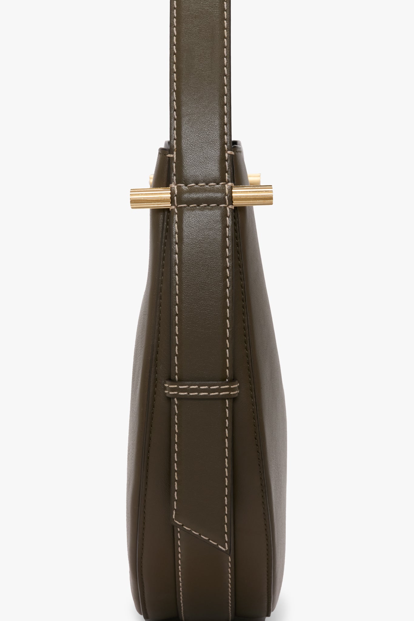 Medium Dia Hobo Bag In Dark Khaki Leather