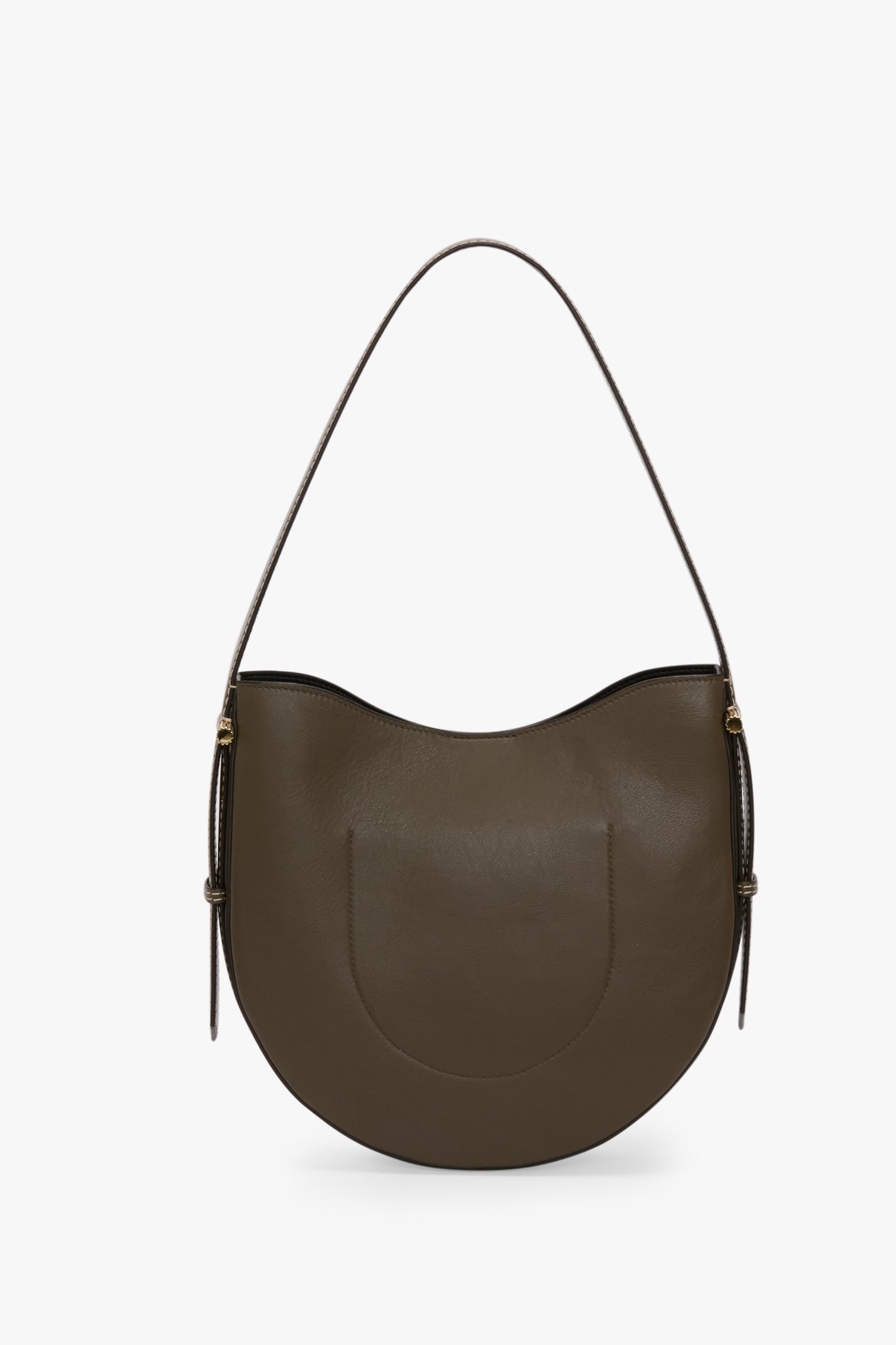 Medium Dia Hobo Bag In Dark Khaki Leather