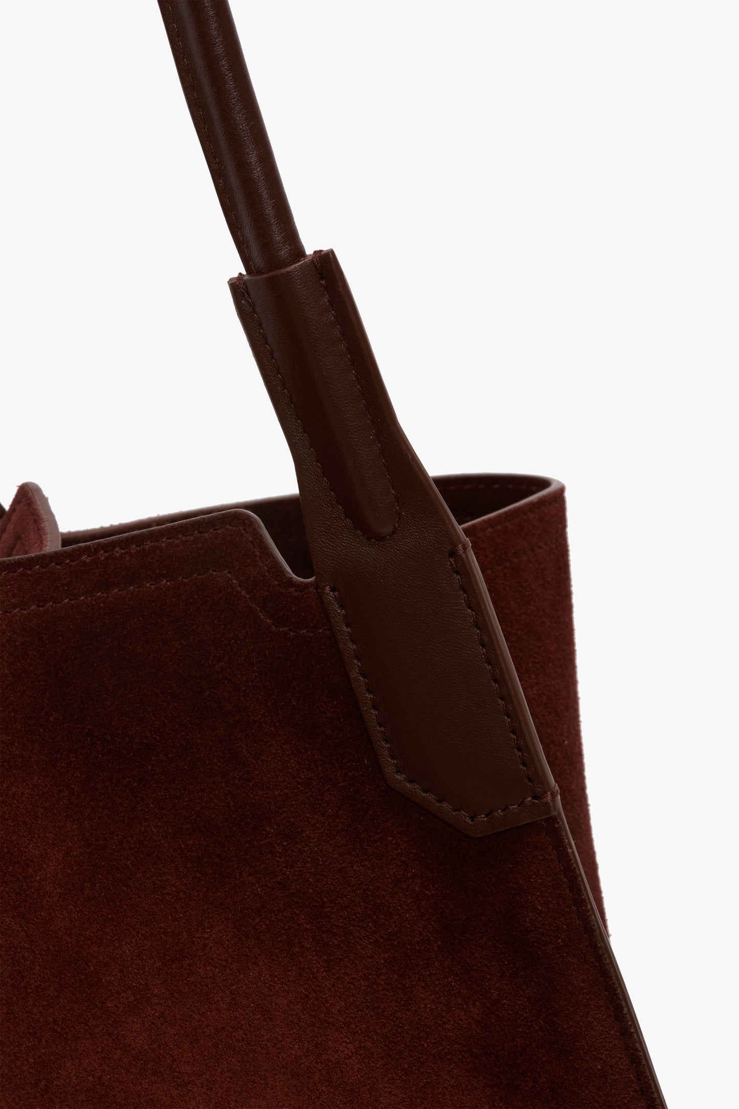 Large Victoria Tote Bag In Dark Brown Suede