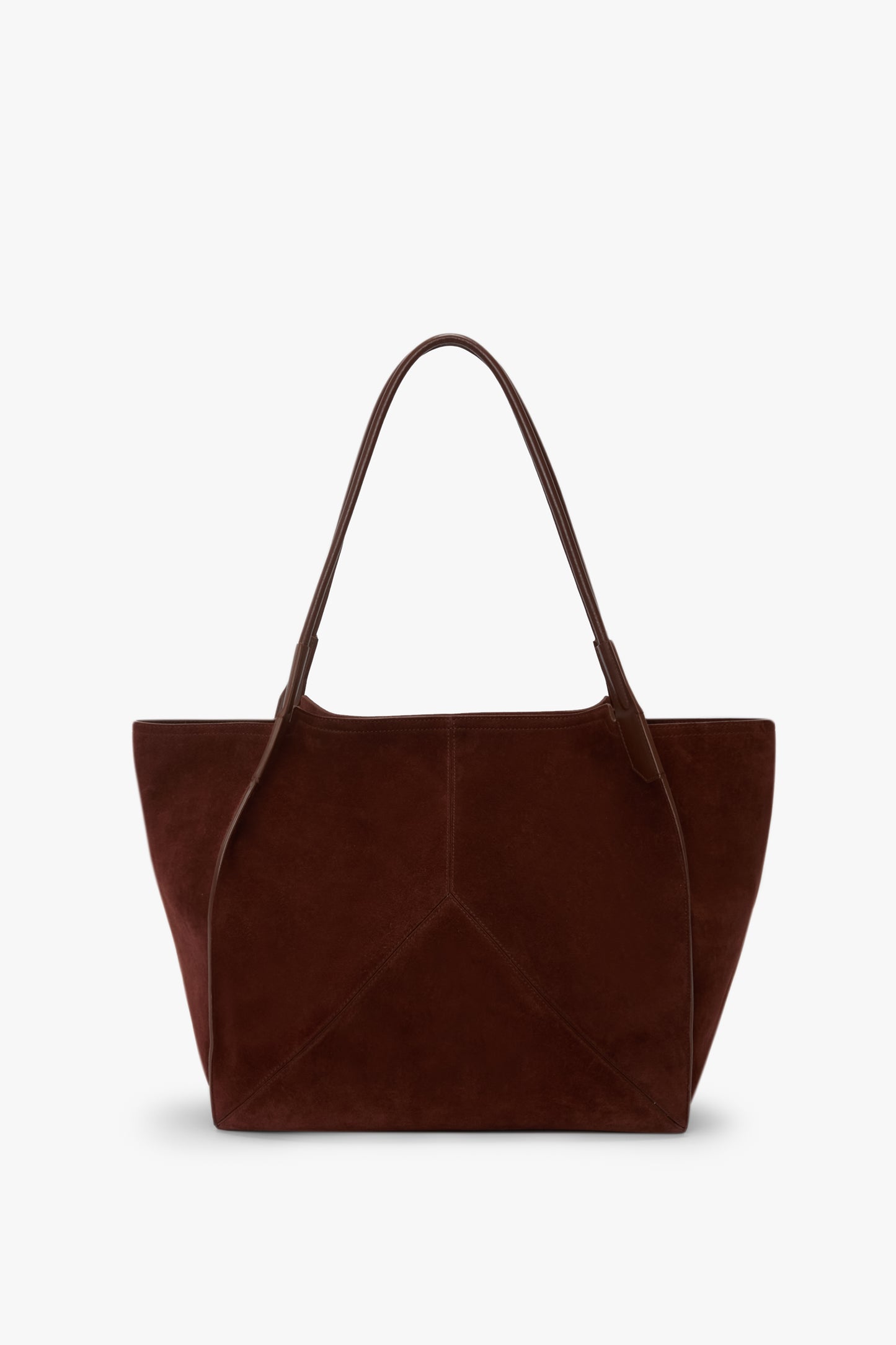 Large Victoria Tote Bag In Dark Brown Suede