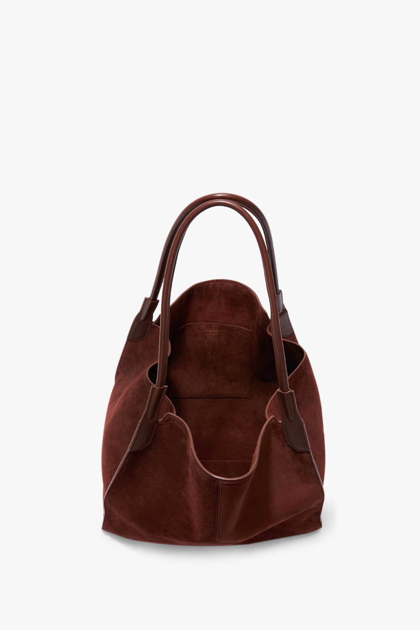 Large Victoria Tote Bag In Dark Brown Suede
