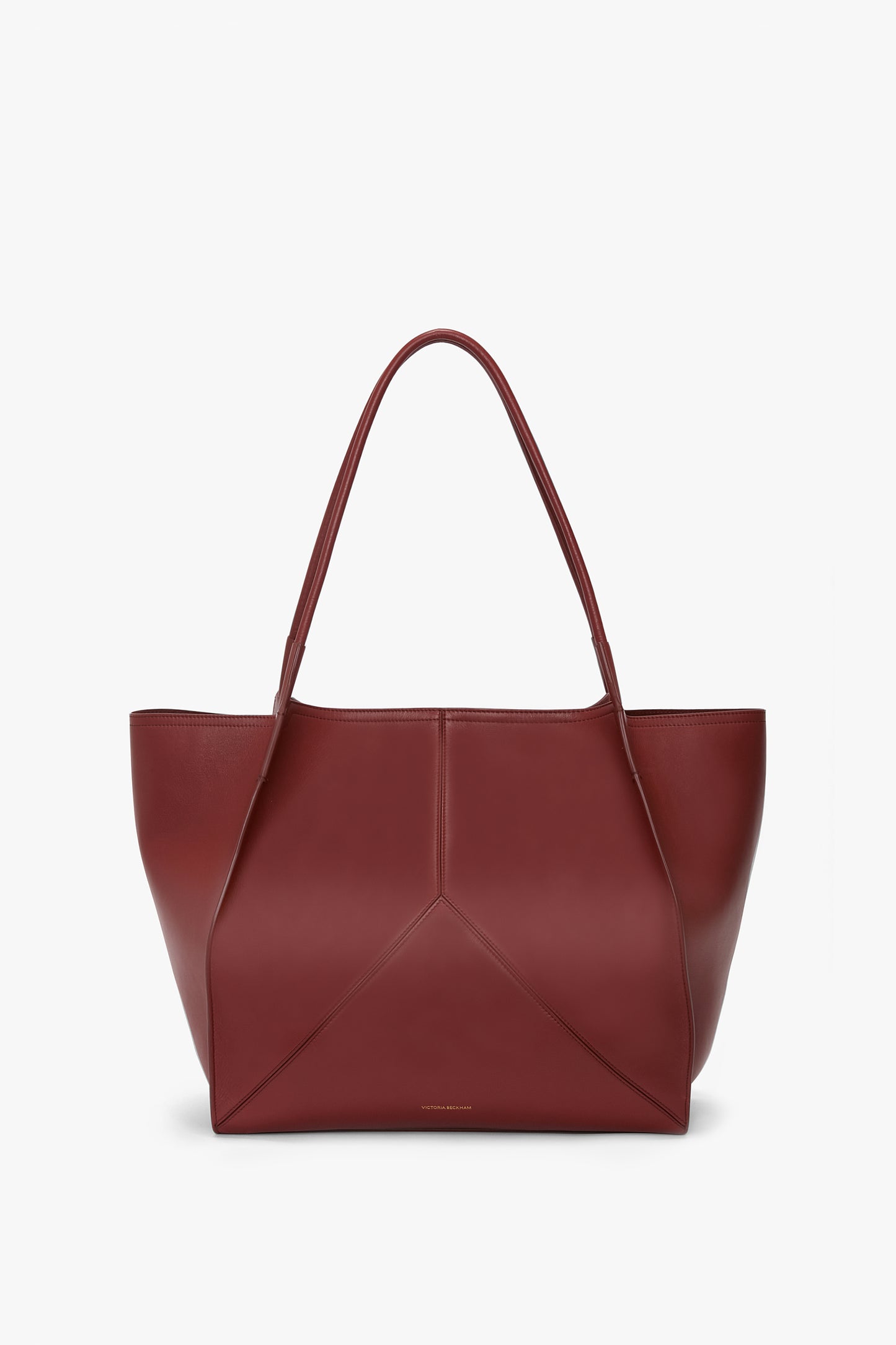 Large Victoria Tote Bag In Brick Red Soft Leather