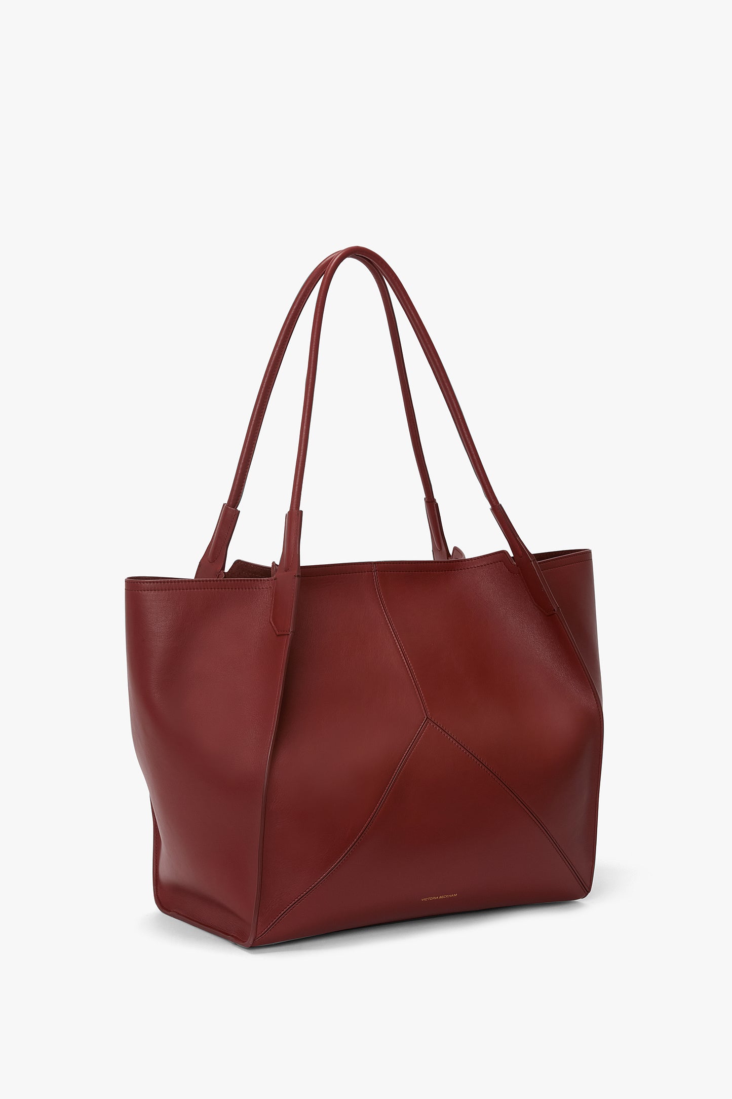 Large Victoria Tote Bag In Brick Red Soft Leather
