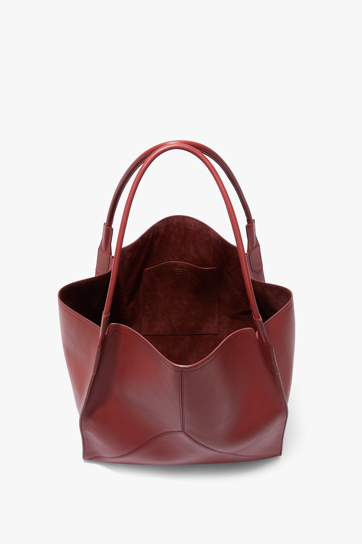 Large Victoria Tote Bag In Brick Red Soft Leather