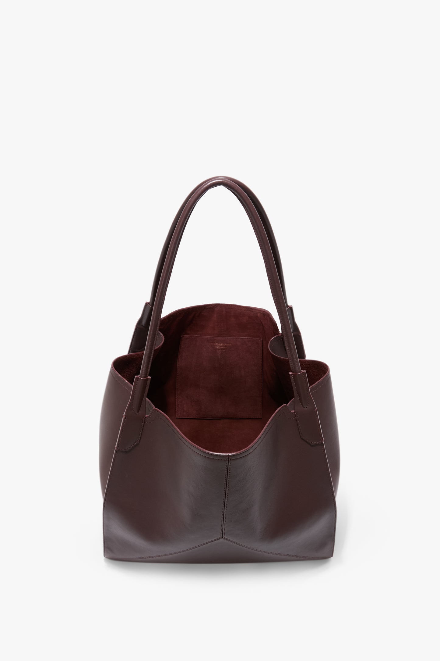 Large Victoria Tote Bag In Burgundy Soft Leather